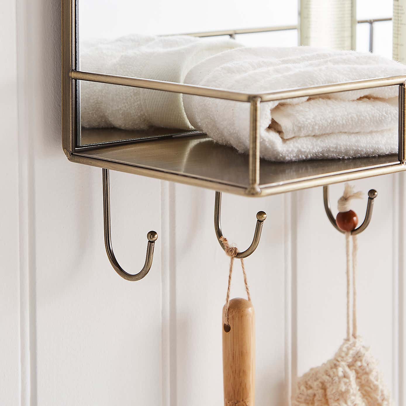 Heart and Soul Rectangle Wall Mirror with Hooks