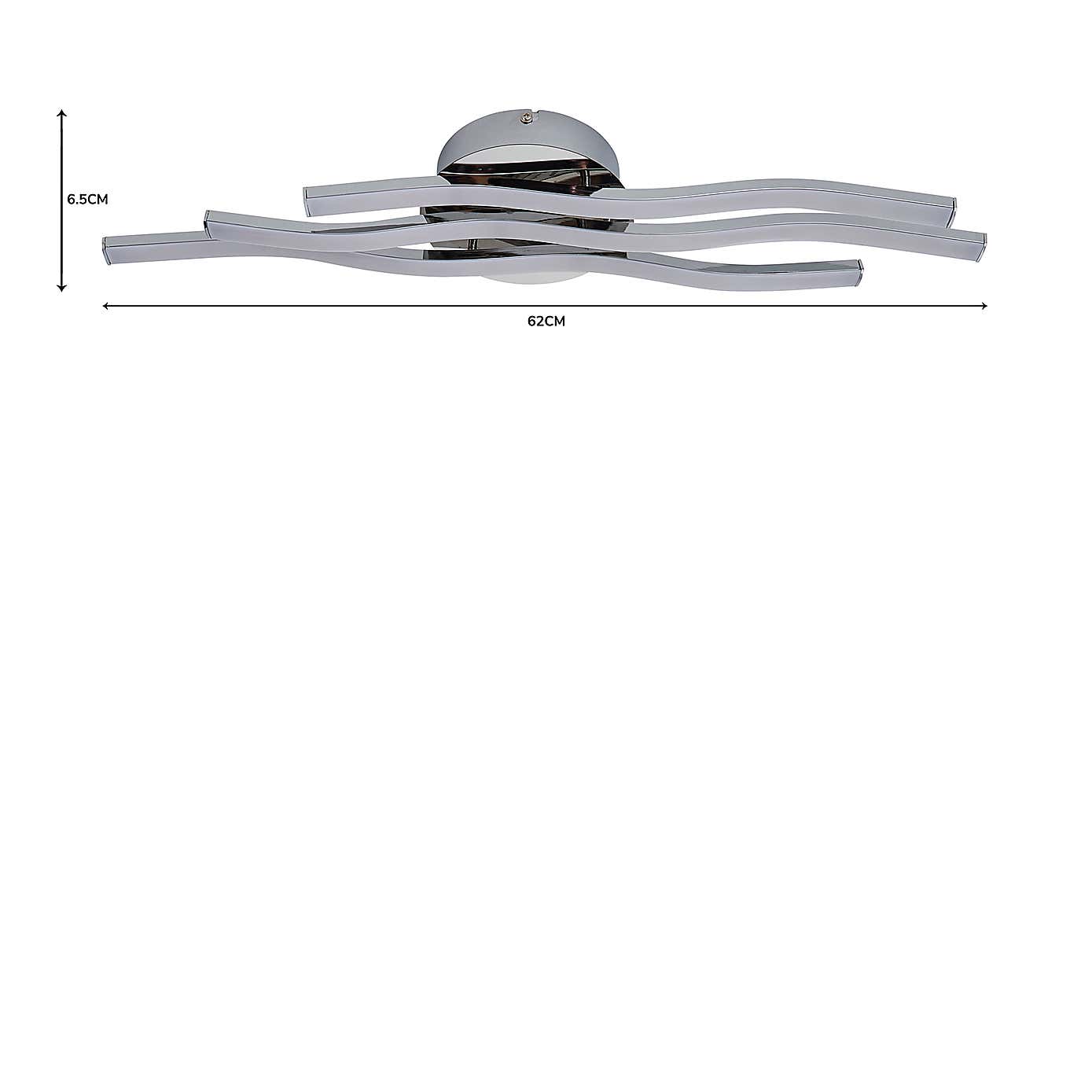 Ripple Integrated LED Bathroom Ceiling Fitting