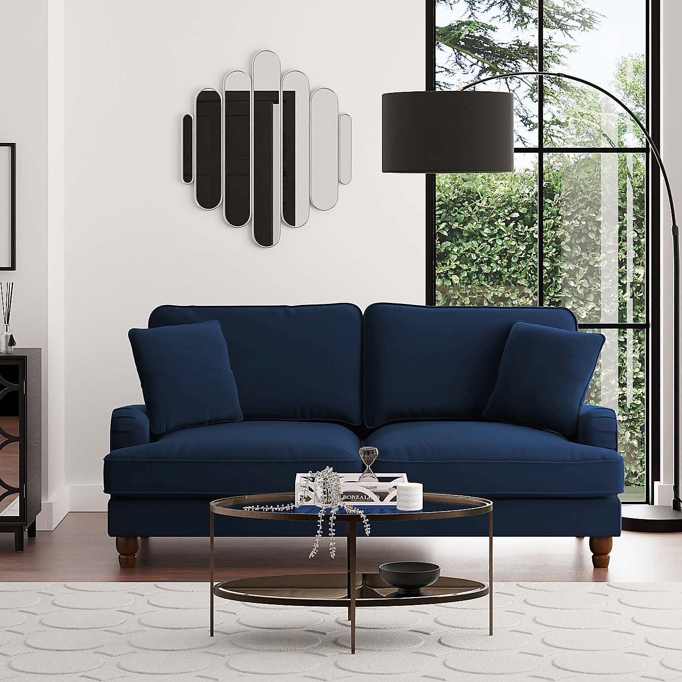 Beatrice Matte Velvet 3 Seater Double Sofa Bed