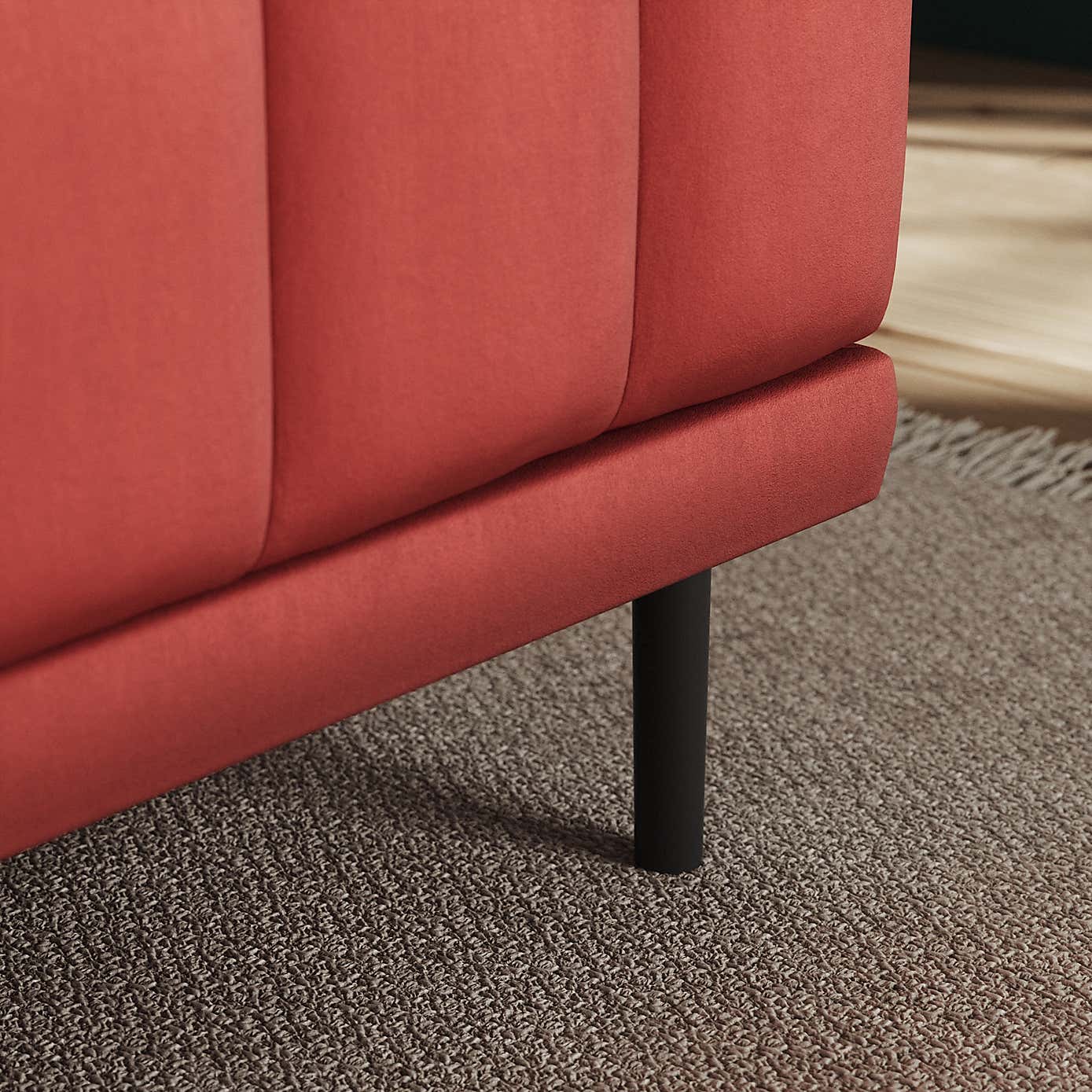 Amali Long Dining Bench, Matte Plush Velvet