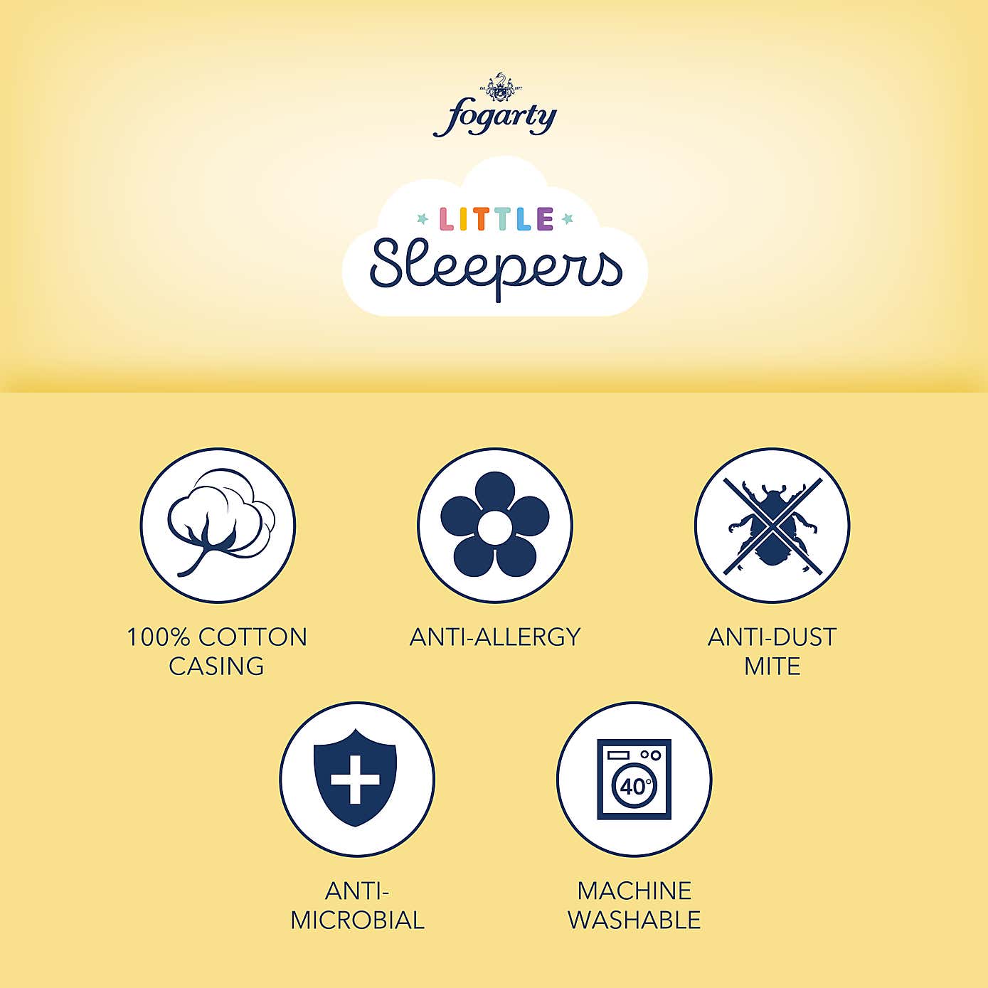 Fogarty Little Sleepers Anti Allergy Cot Bed Pillow