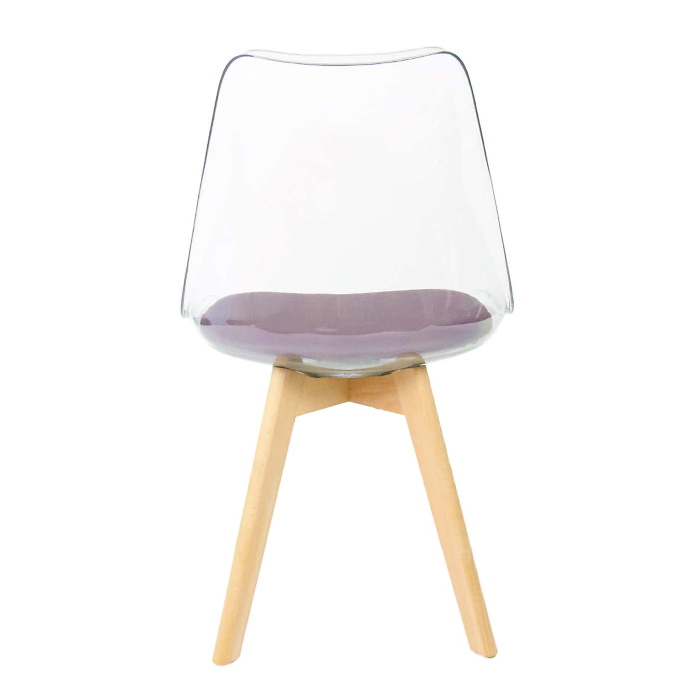 Fusion Living Soho Clear Plastic Dining Chair with Squared Legs