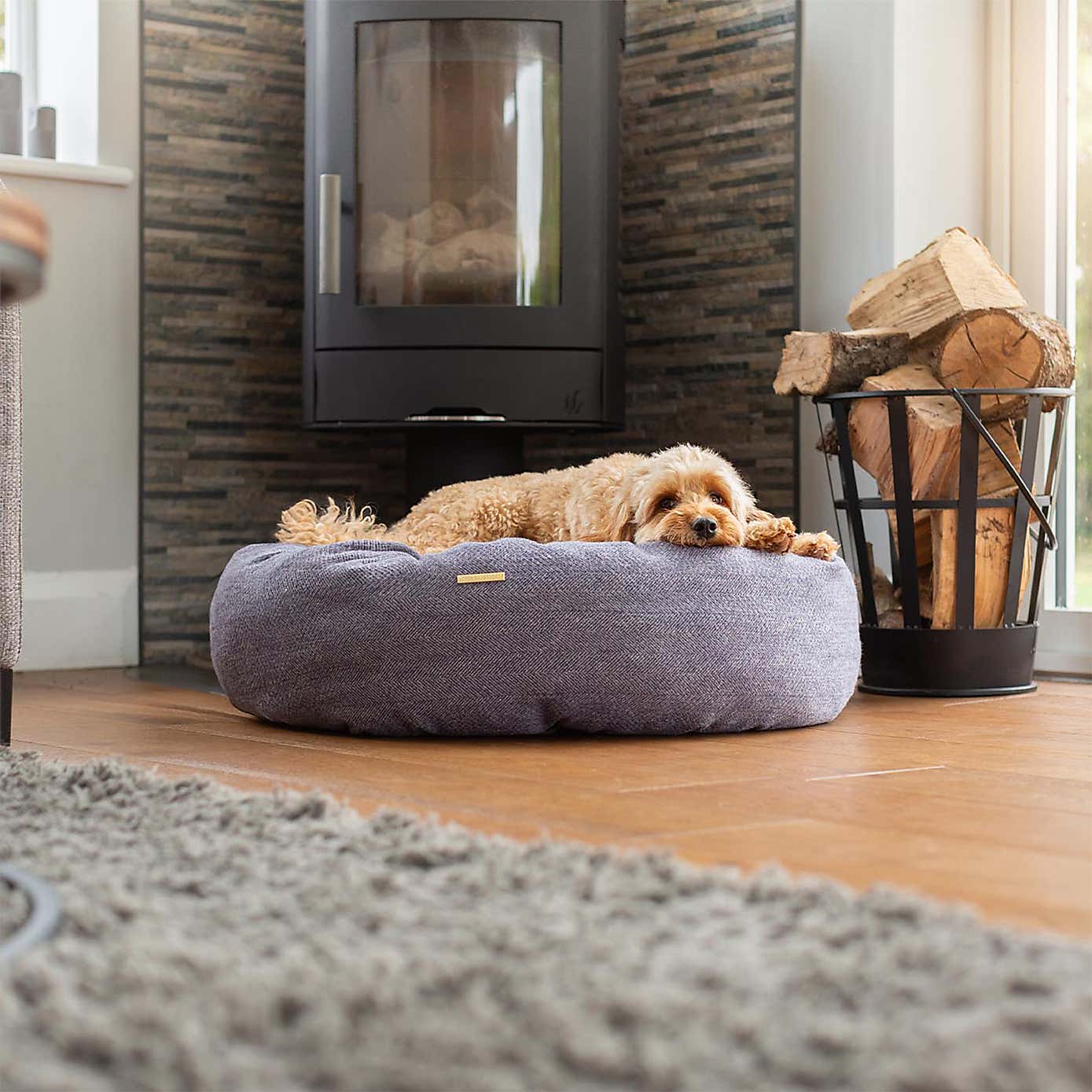 Lords and Labradors Herringbone Donut Dog Bed