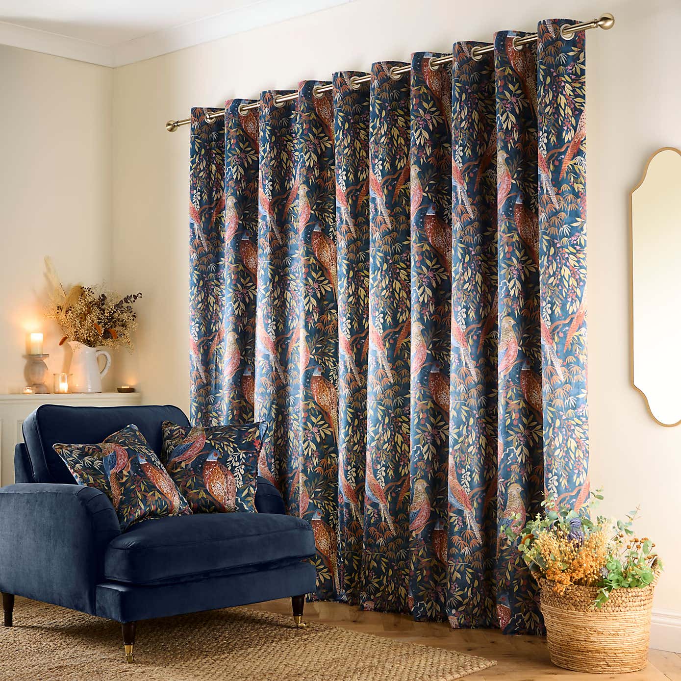 Woodland Pheasant Eyelet Curtains