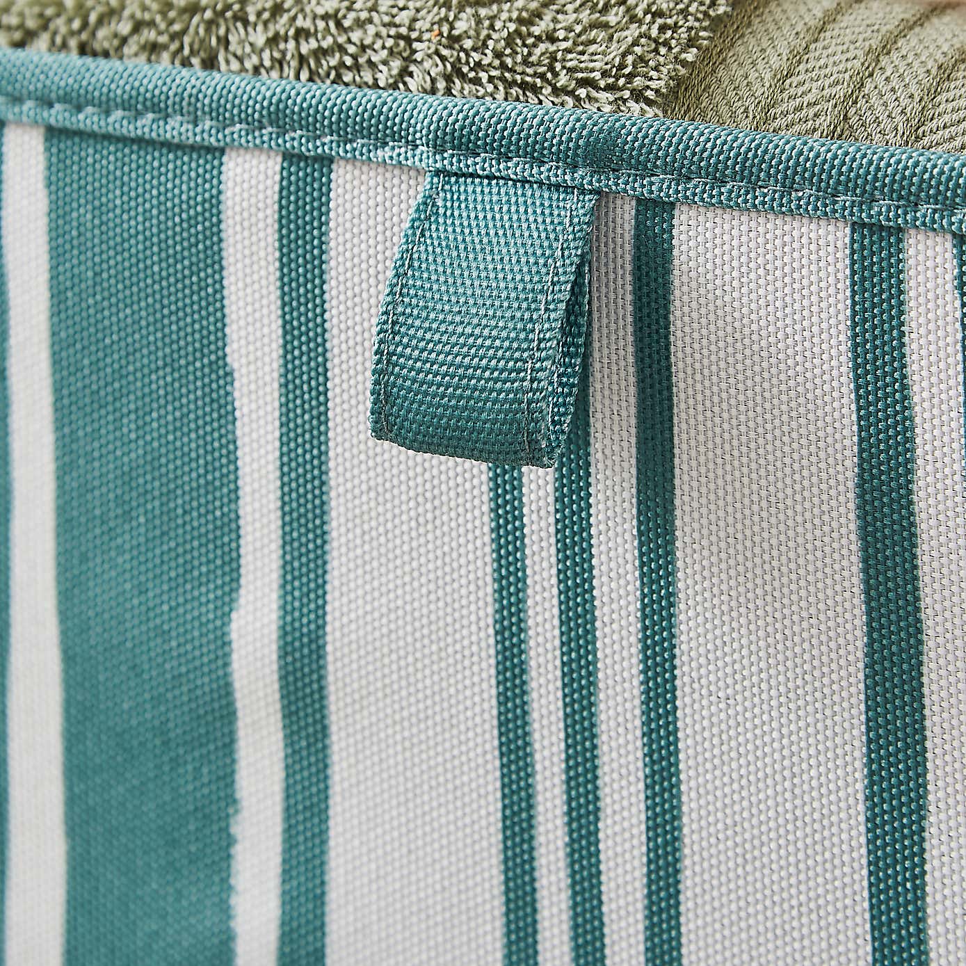 Set of 2 Coastal Stripe Storage Cubes