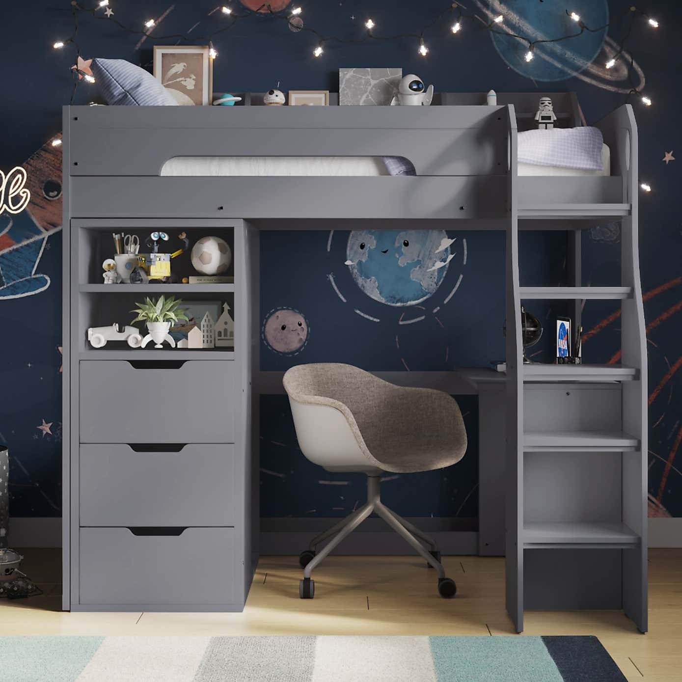 Cosmic Storage Bed Frame with Wardrobe