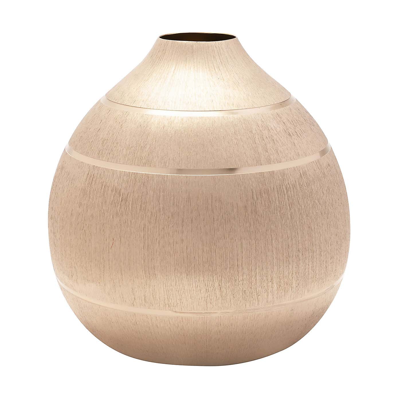 Hestia Aluminium Round Gold Vase