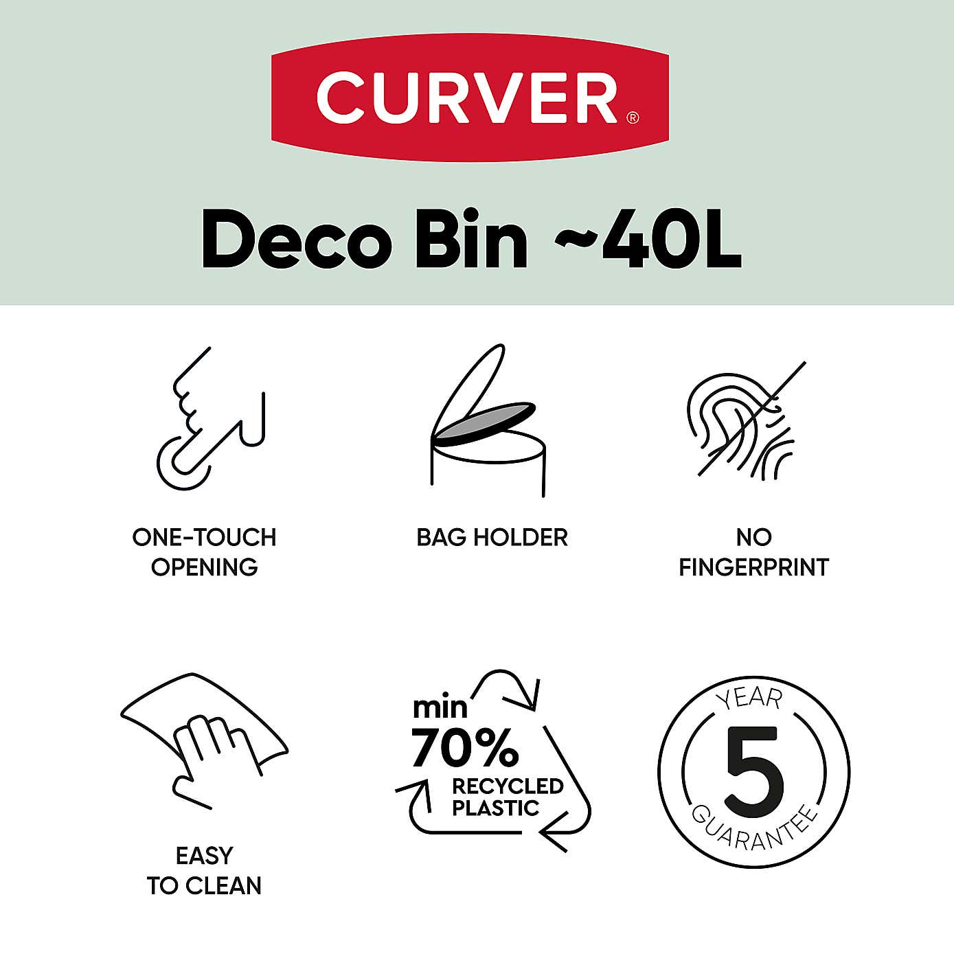 Curver 40L Recycling Deco Bin