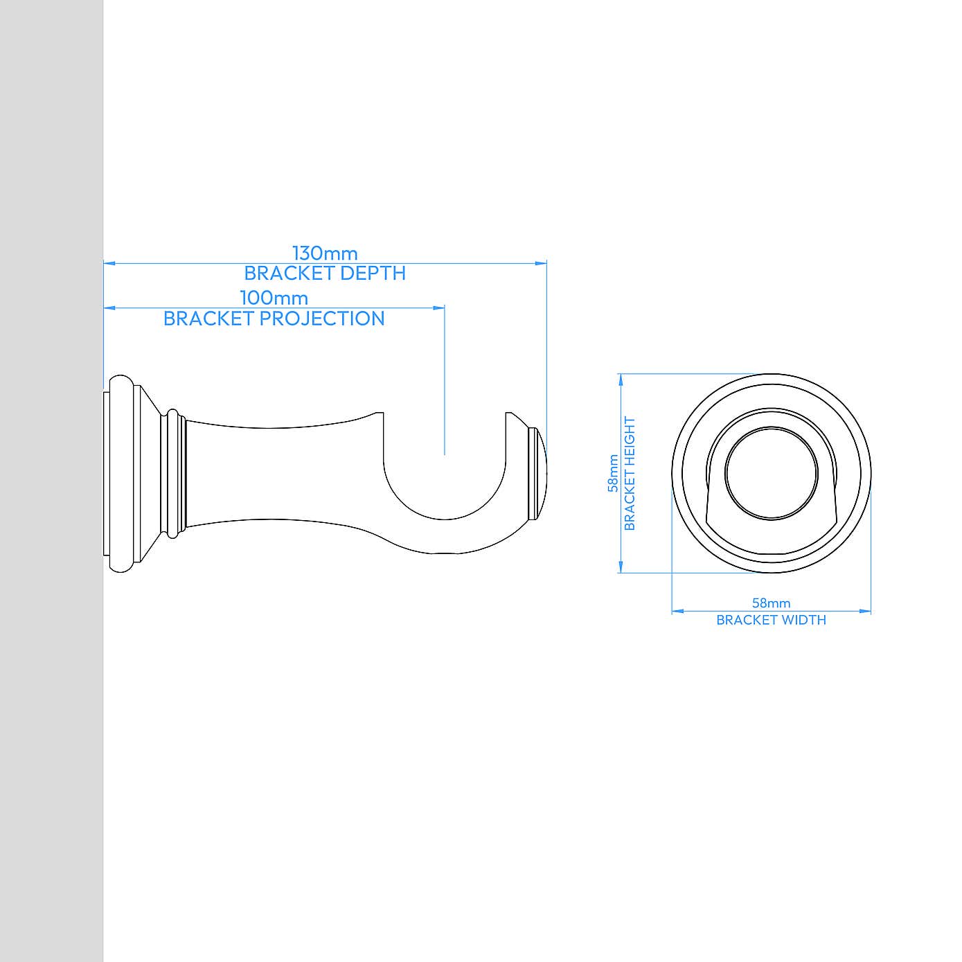 Churchgate Tilton Wooden Curtain Pole with Rings