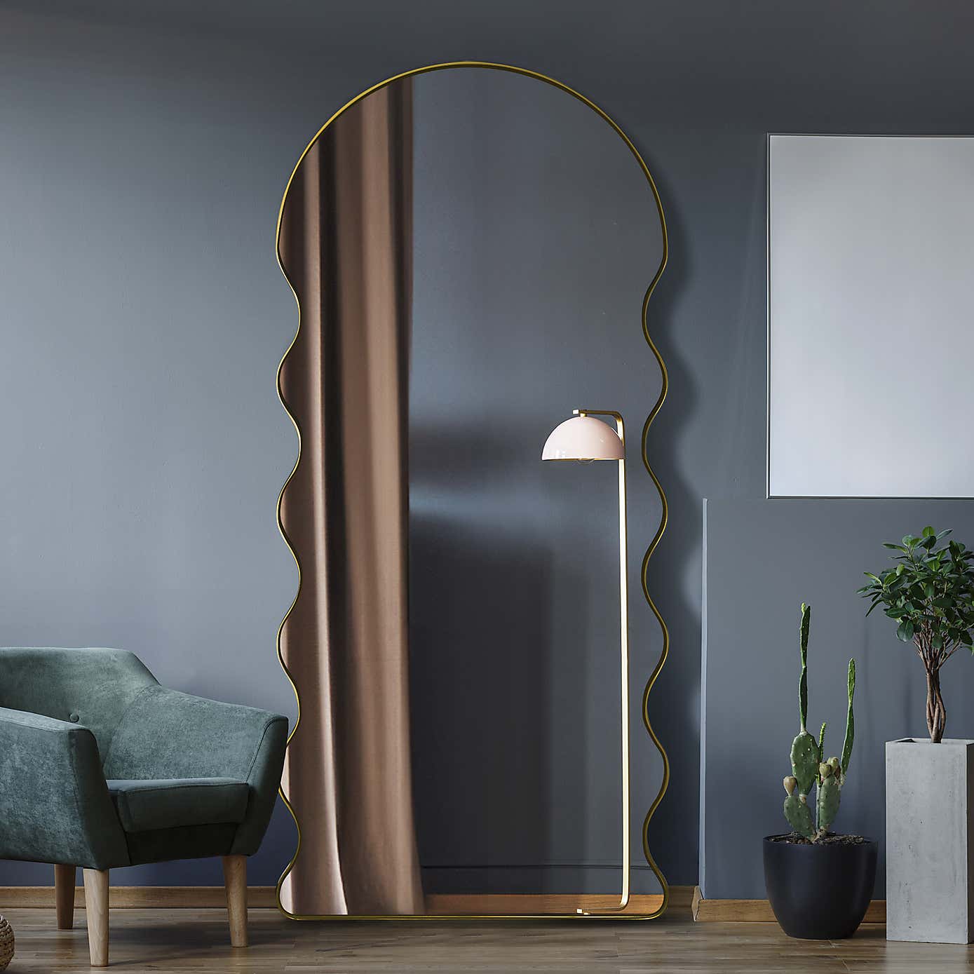 The Fluctus Dome Arch Topped Wavy Wall Mirror