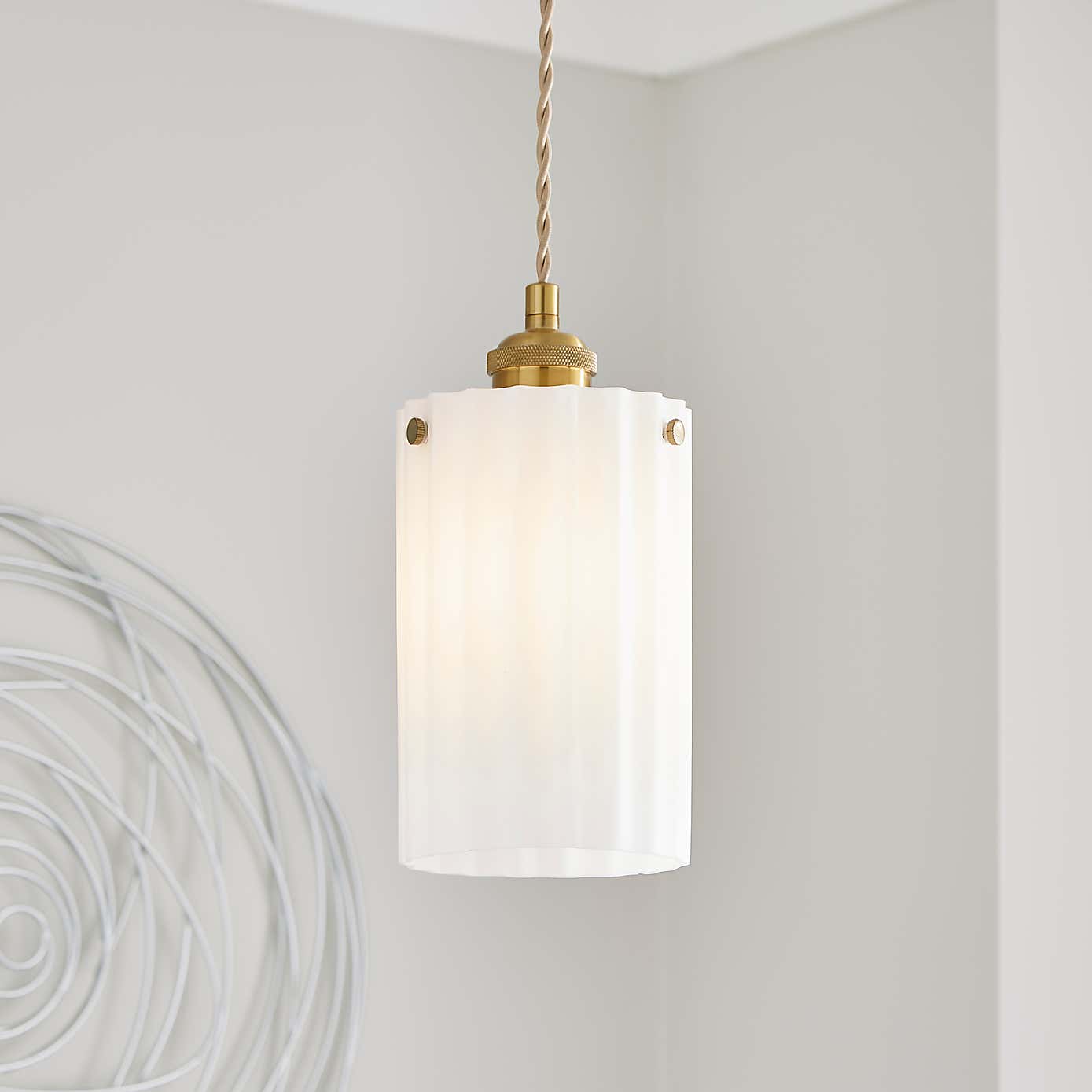 Fluted Ribbed Easy Fit Pendant Shade