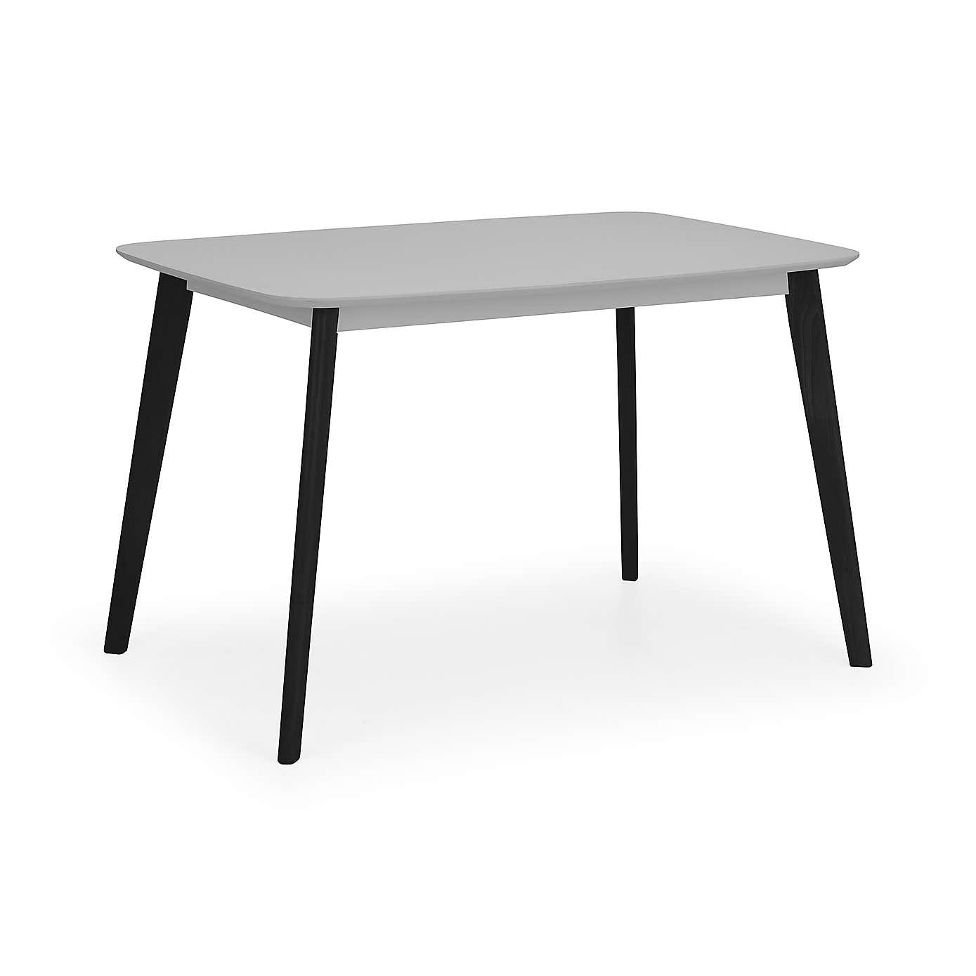 Casa 4 Seater Rectangular Dining Table, Grey and Black