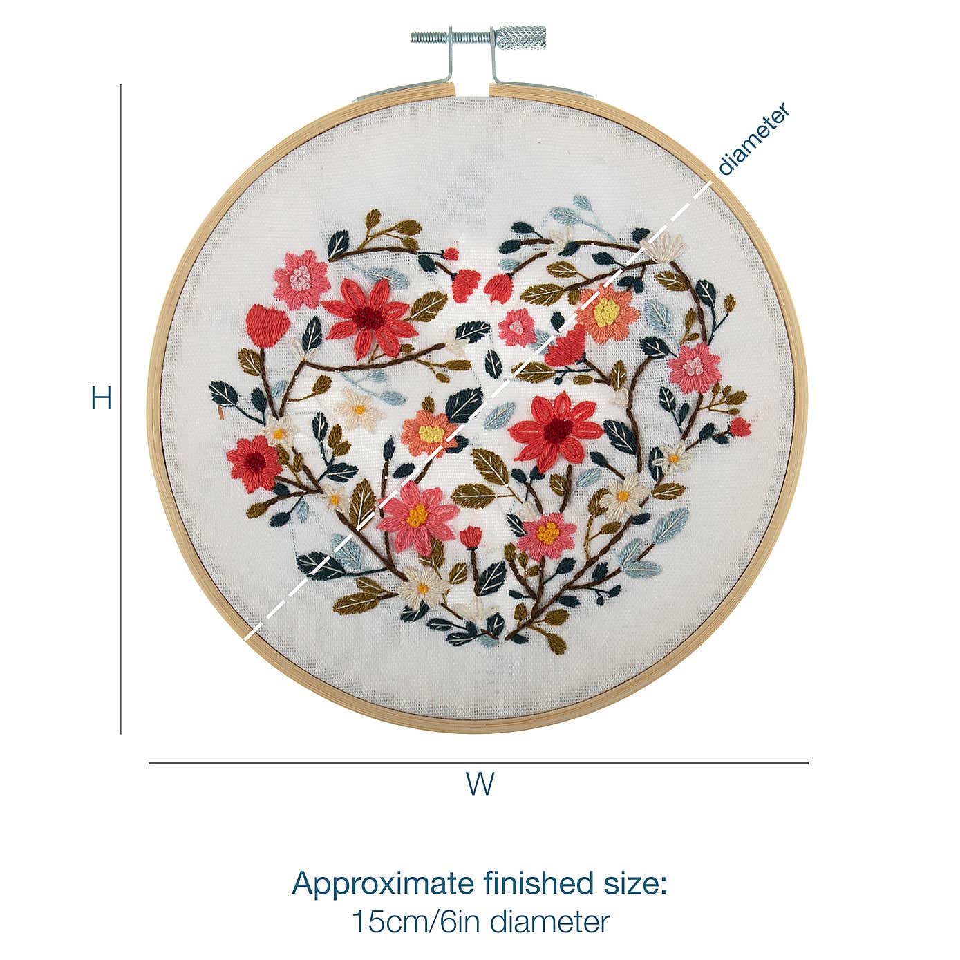 Embroidery Kit Floral Heart