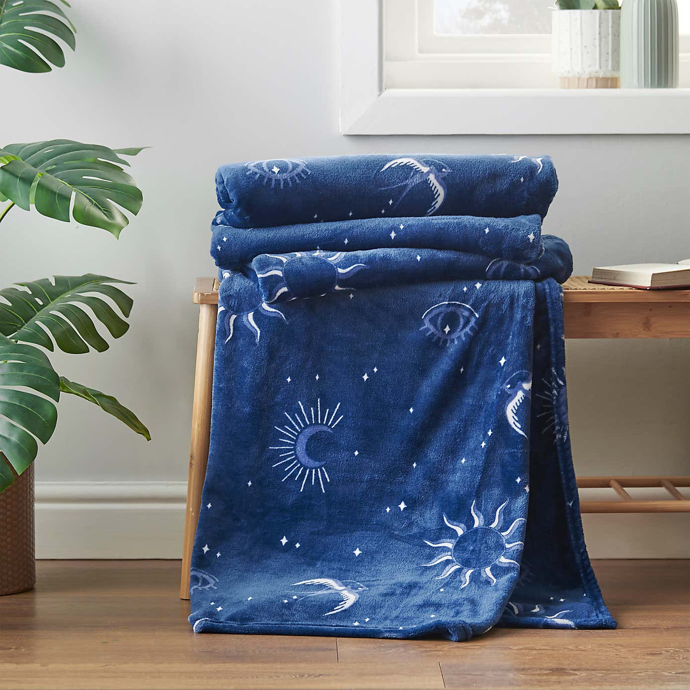 Sassy B Astrology Navy Fleece Throw 200cm x 240cm