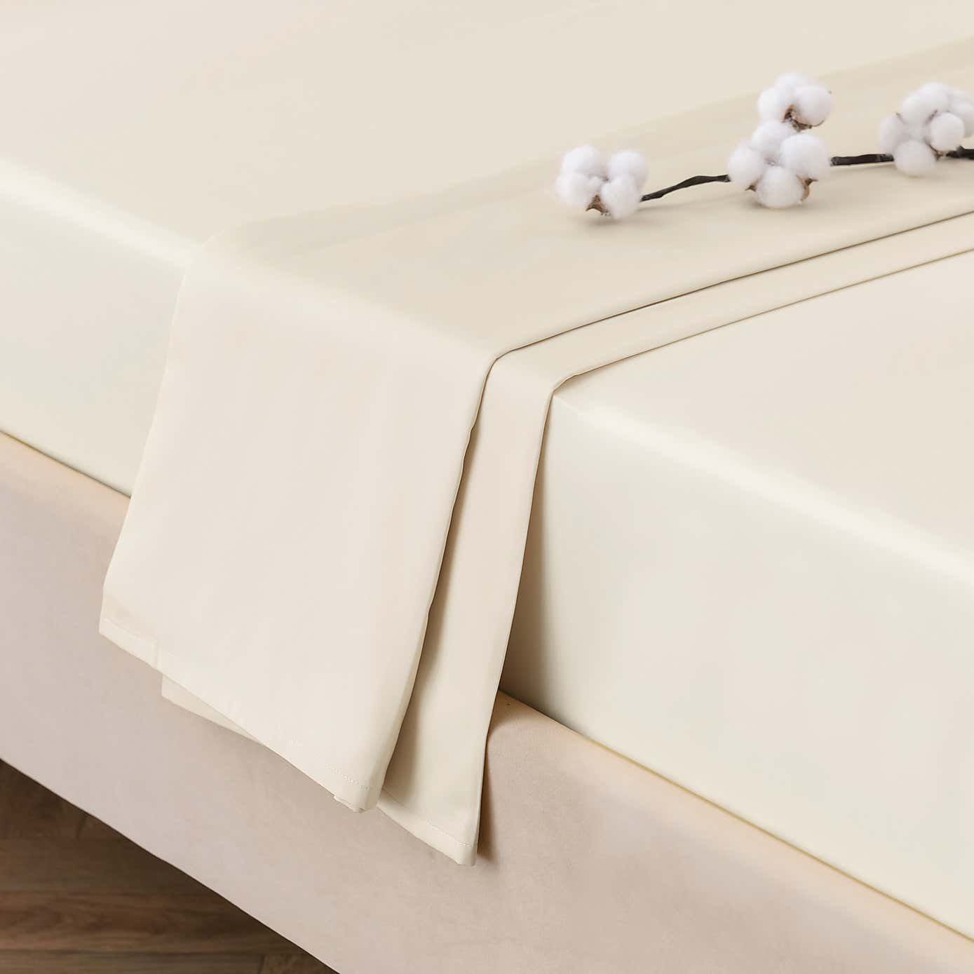 Dorma 300 Thread Count 100% Cotton Sateen Plain Flat Sheet