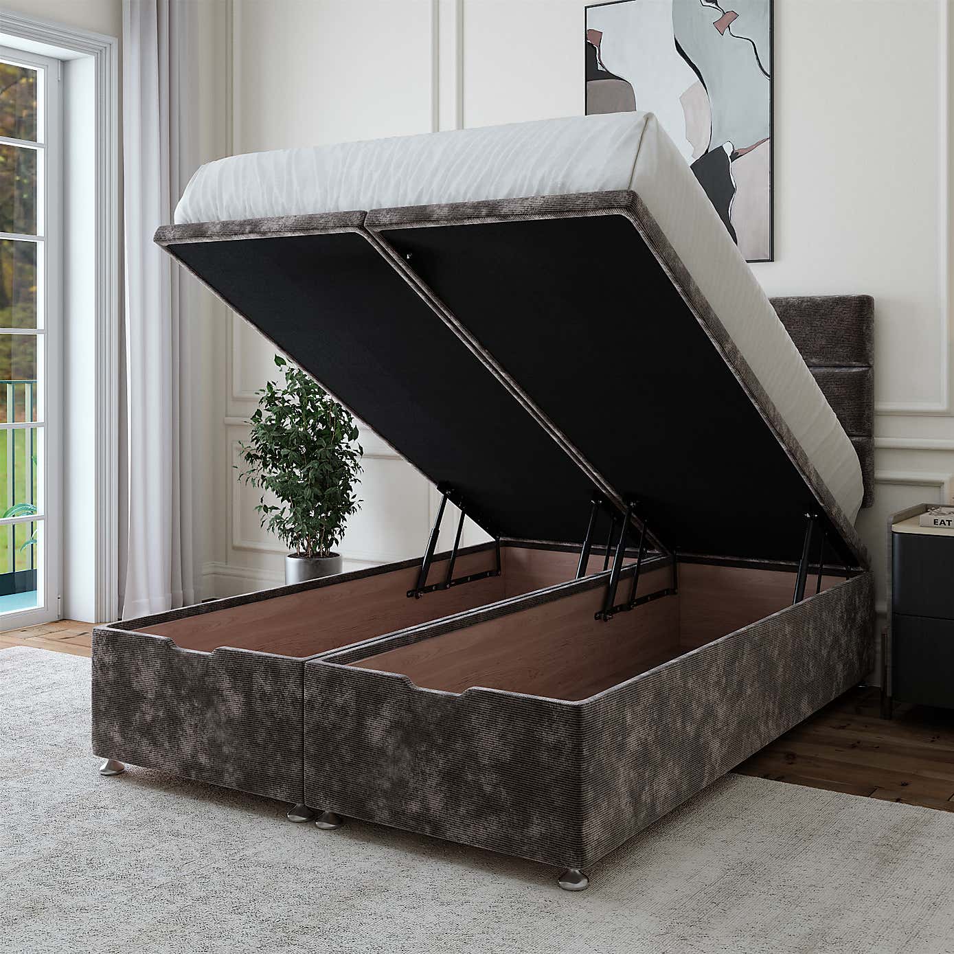 Bedmaster Luxury Chenille End of Bed Ottoman Base