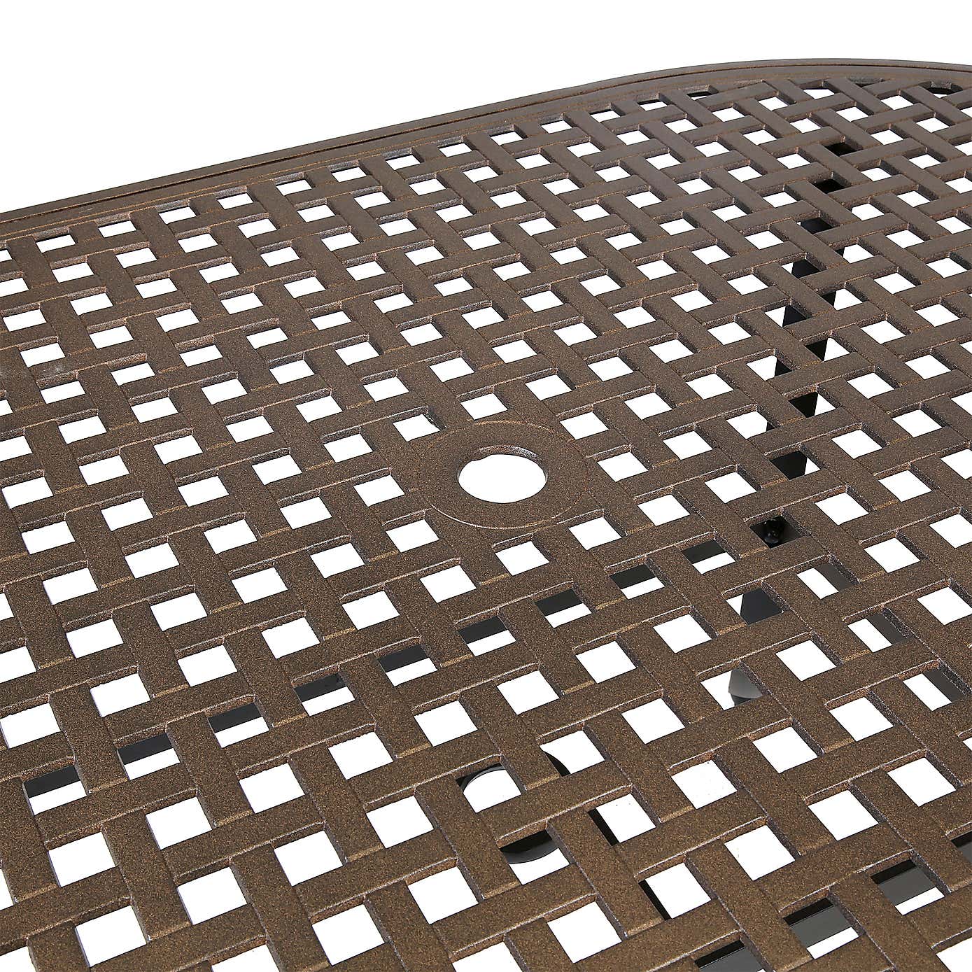 Charles Bentley Black and Bronze 6 Seater Oval Dining Set