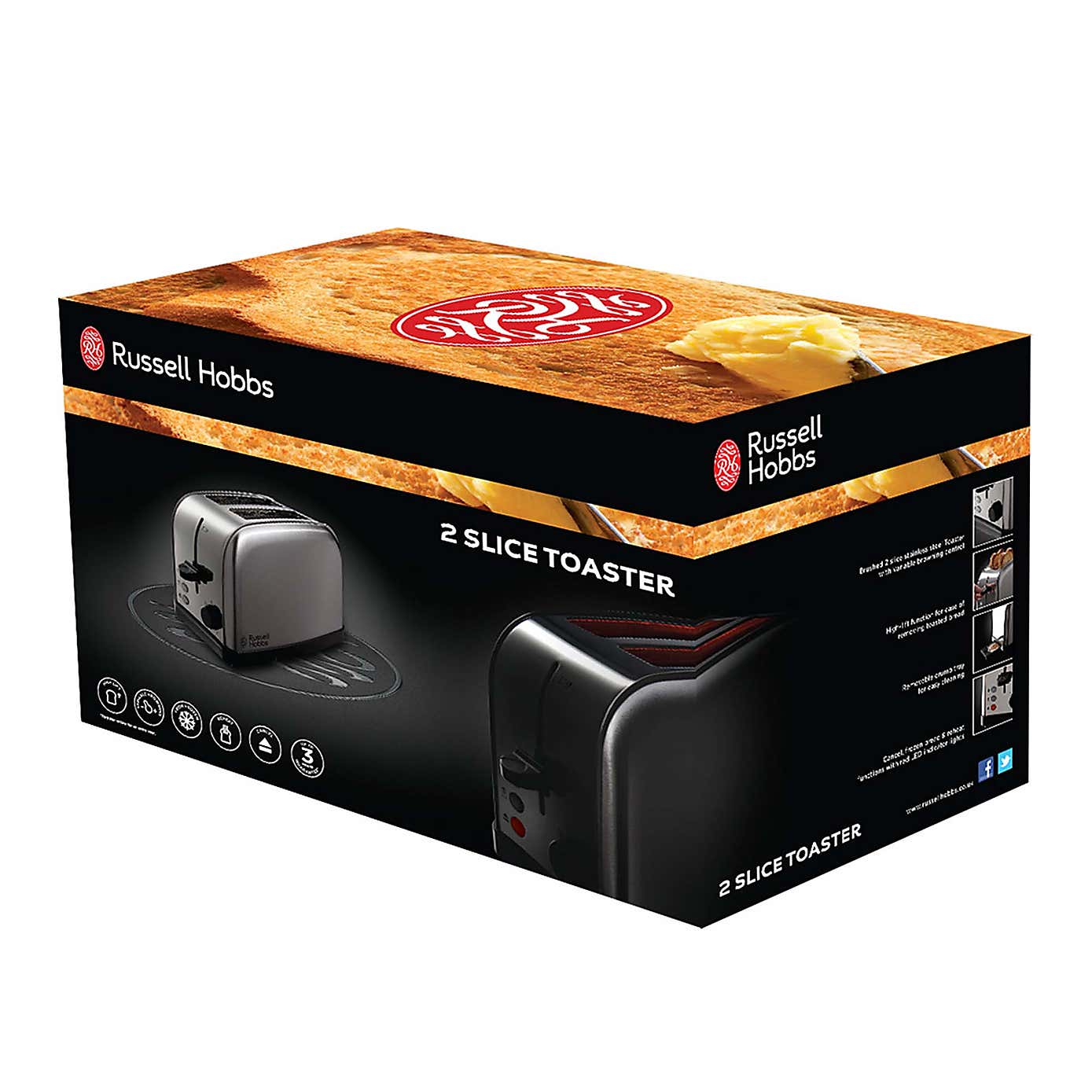 Russell Hobbs 2 Slice Stainless Steel Toaster