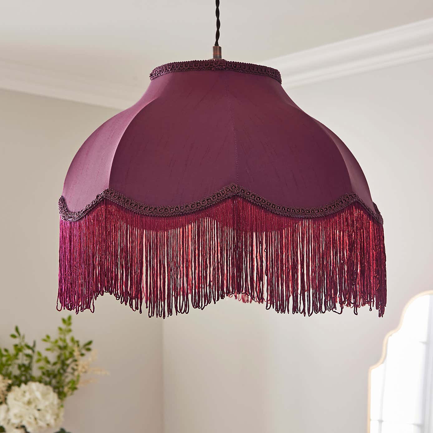 Carmona Fringed Satin Lamp Shade