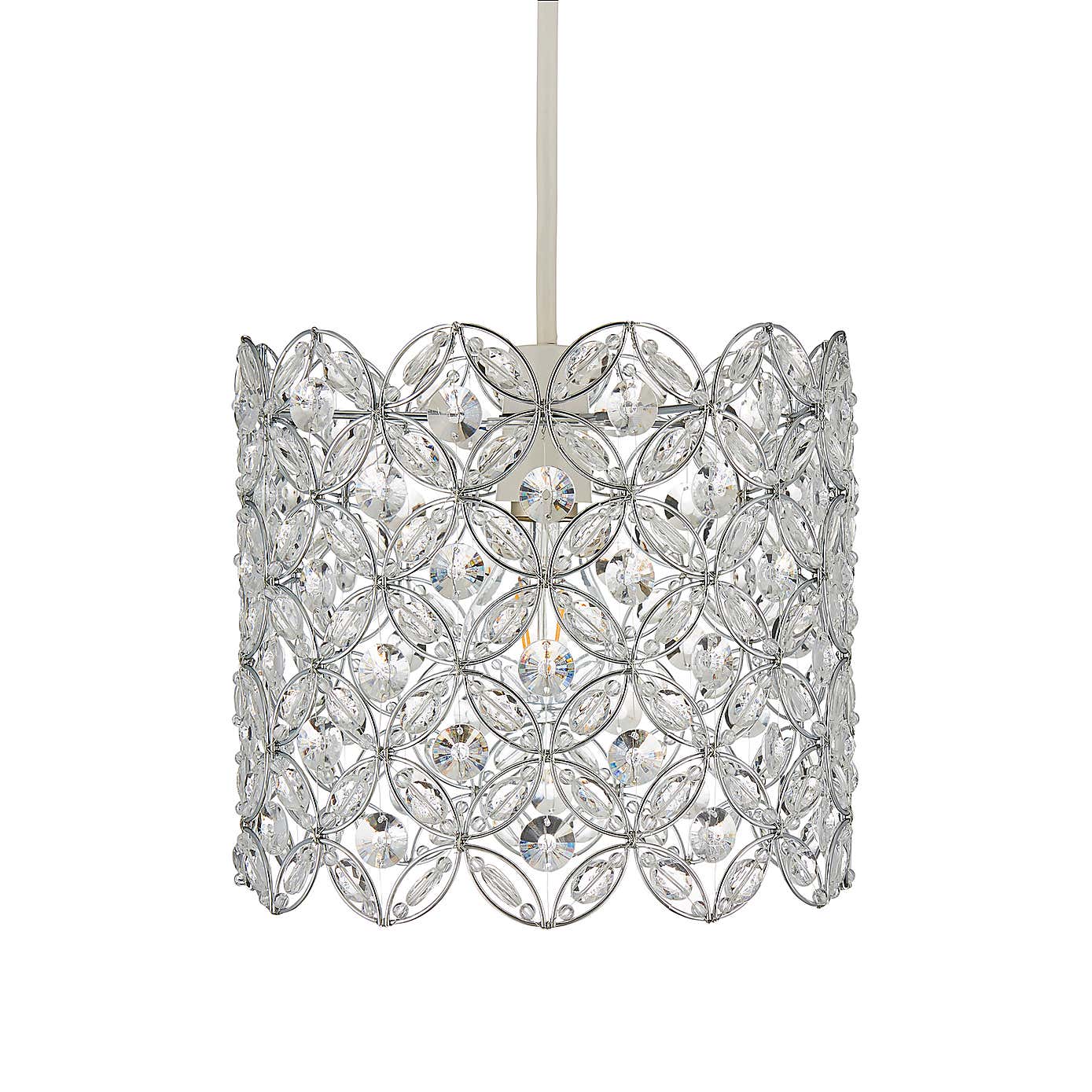 Arden Floral Chrome Easy Fit Pendant Shade