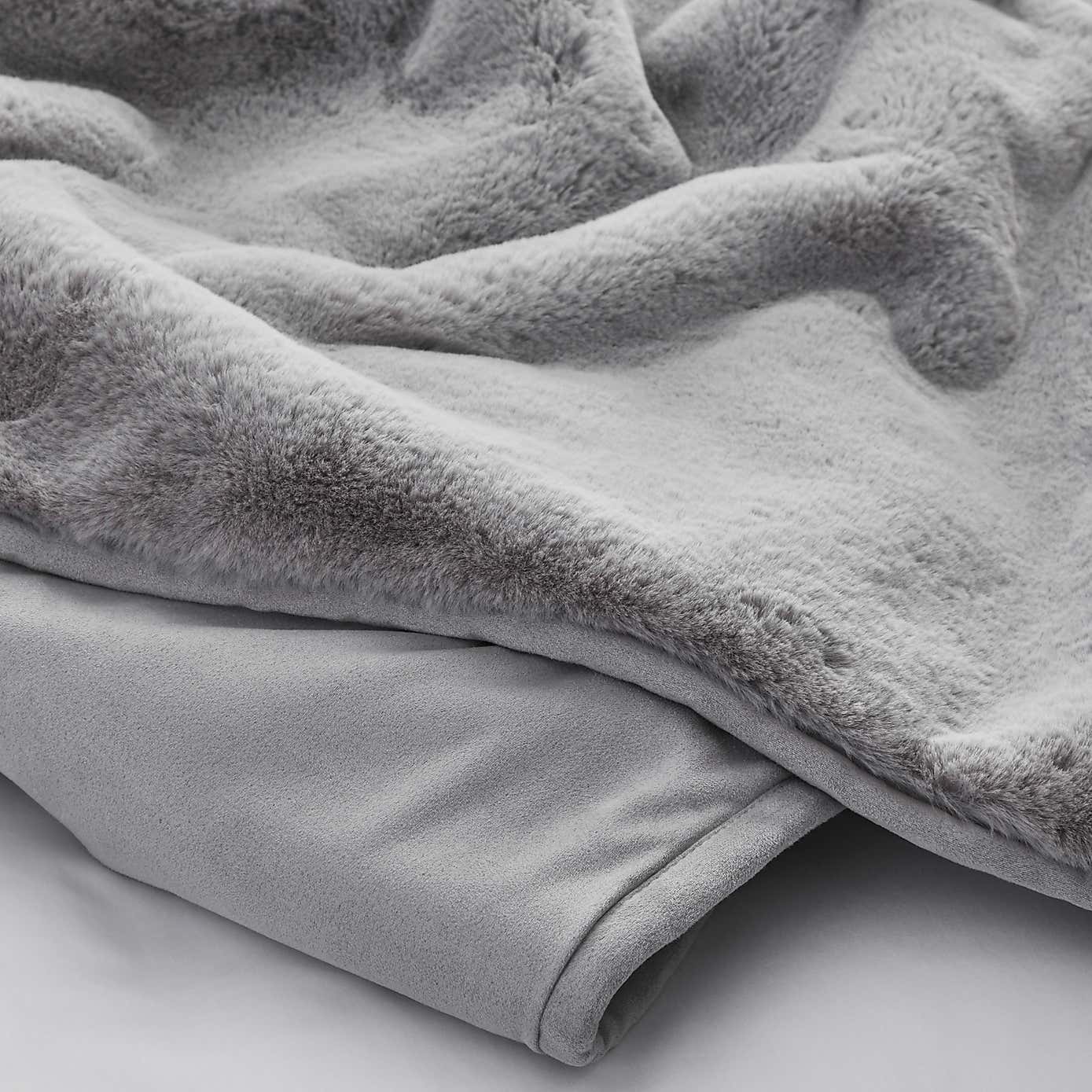 Dorma Purity Faux Fur Grey Bedspread