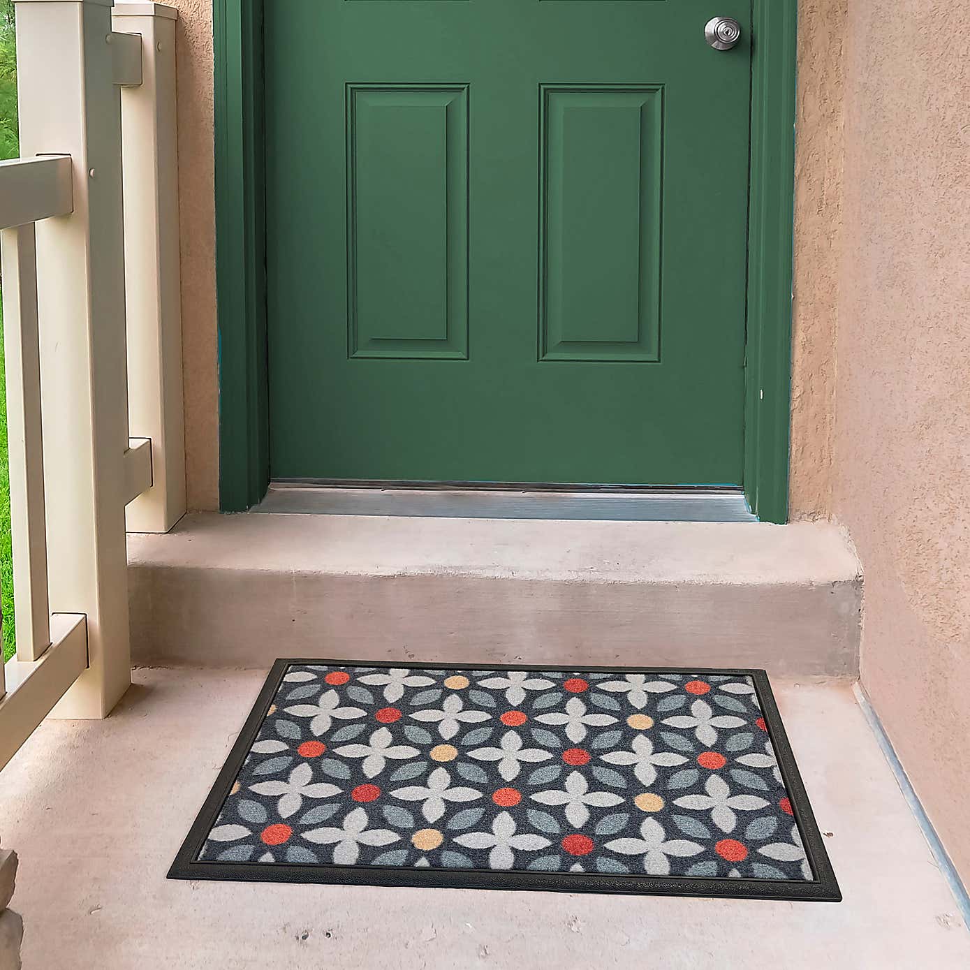 Scrape N Sorb Floral Geometric Outdoor Doormat