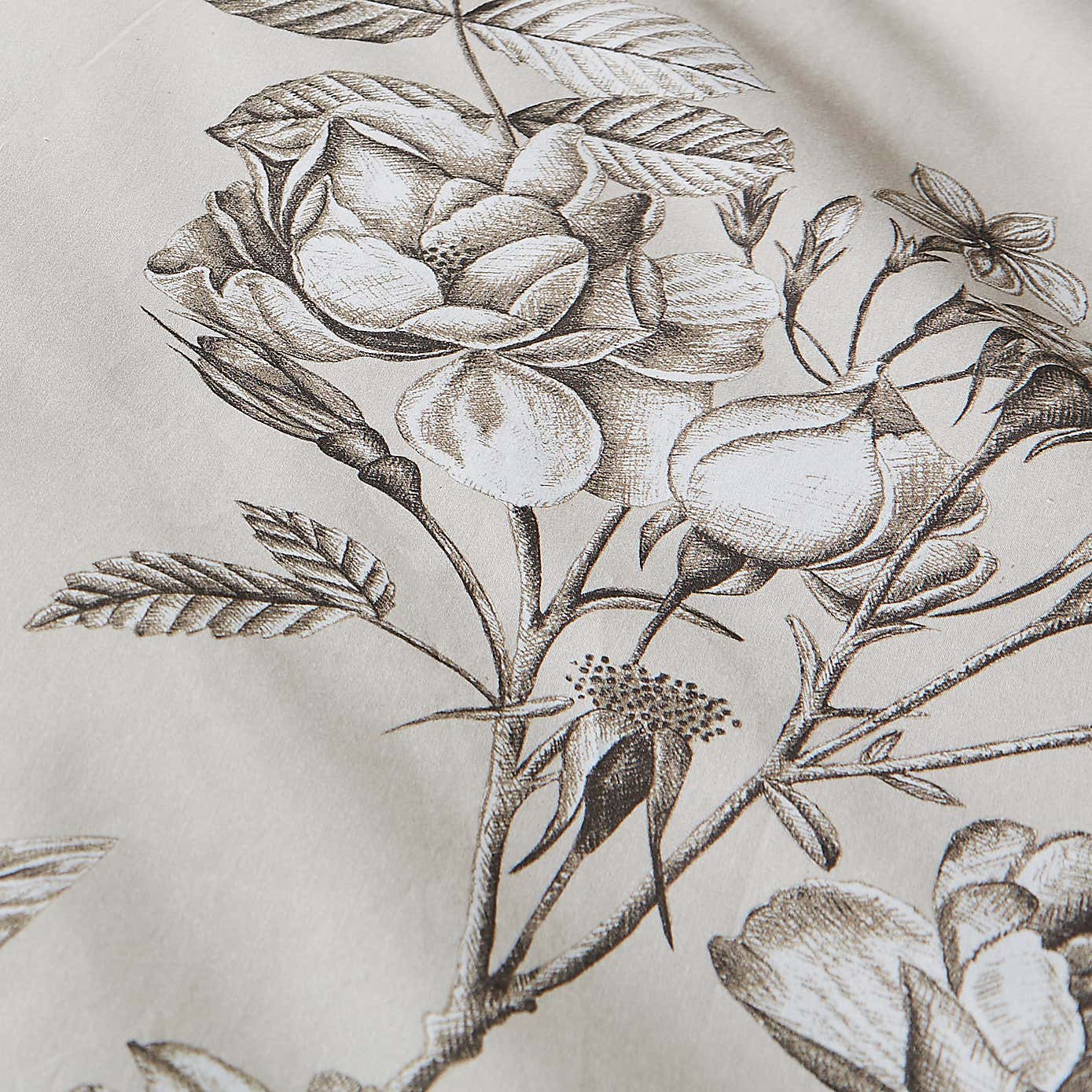 Bridget Etched Floral Natural Duvet Cover and Pillowcase Set