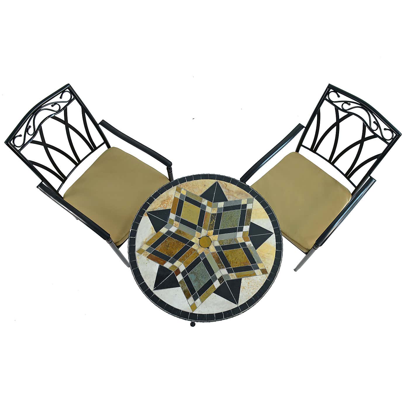 Dallas 76cm Bistro Table Set with 2 Austin Chairs