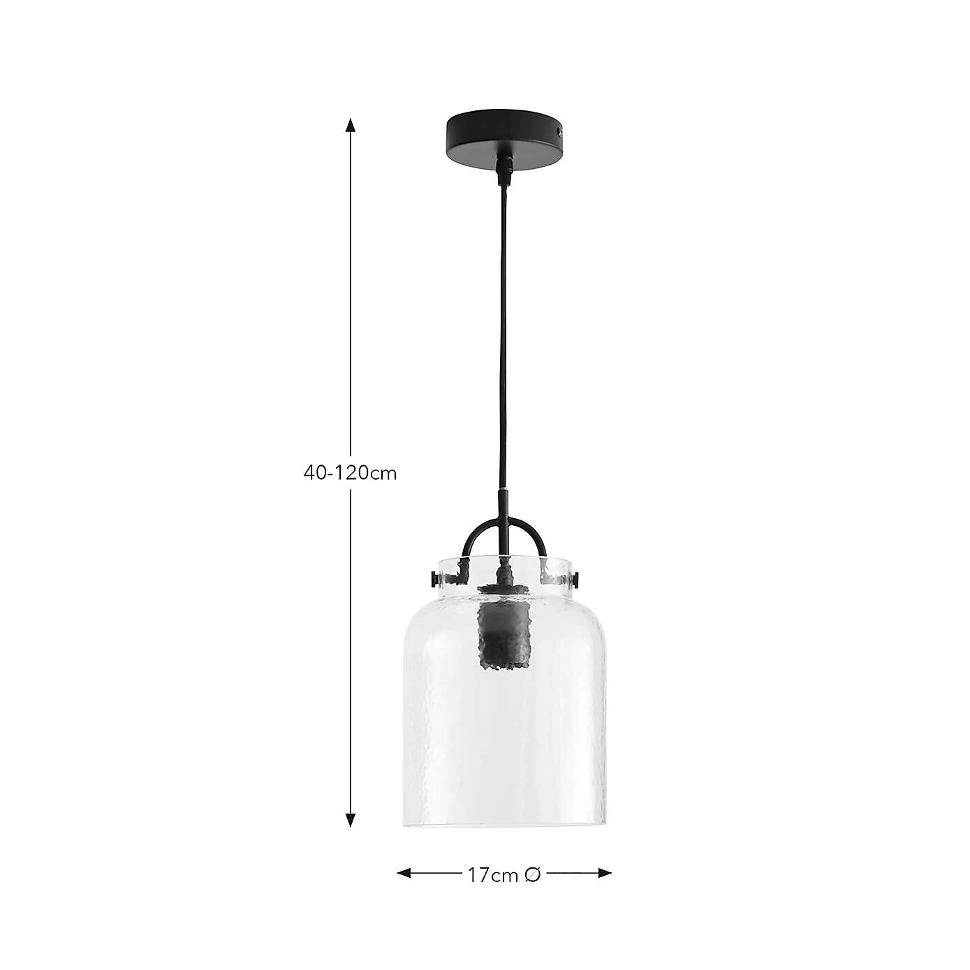 Henri Industrial Adjustable Mottled Glass Pendant Light