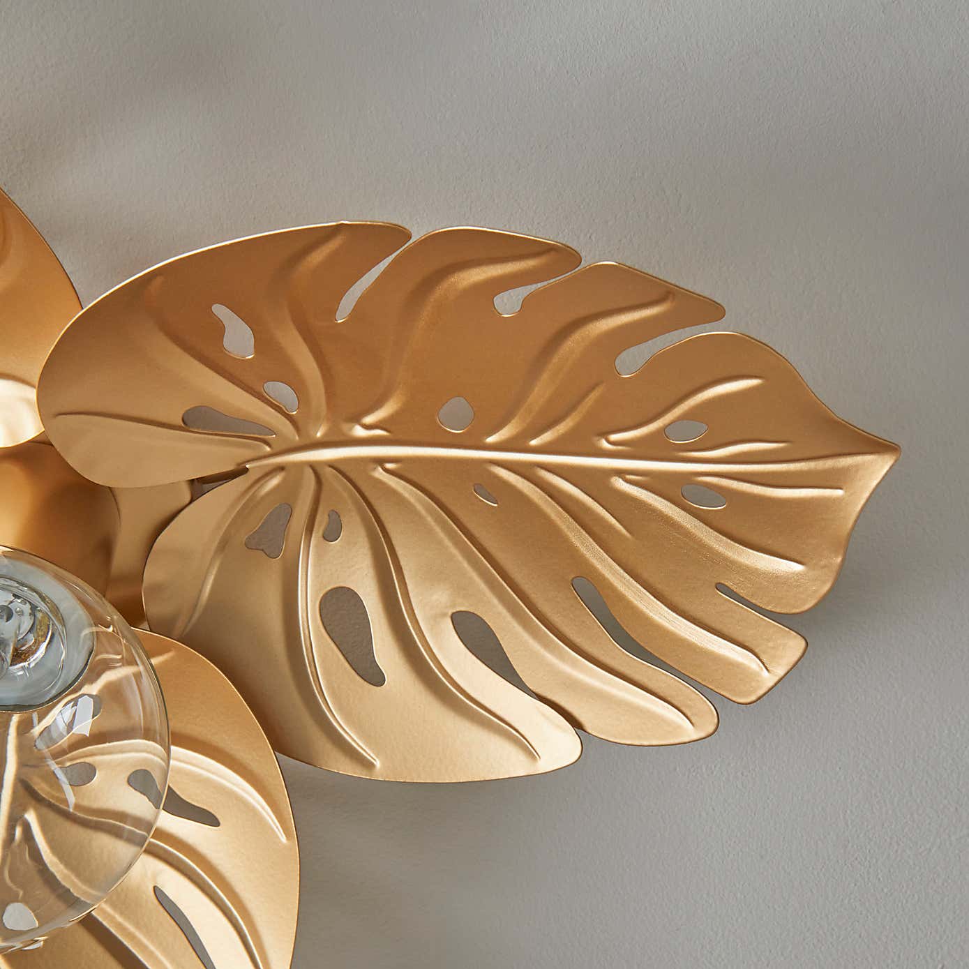 Indi Leaf Bathroom Flush Ceiling Light