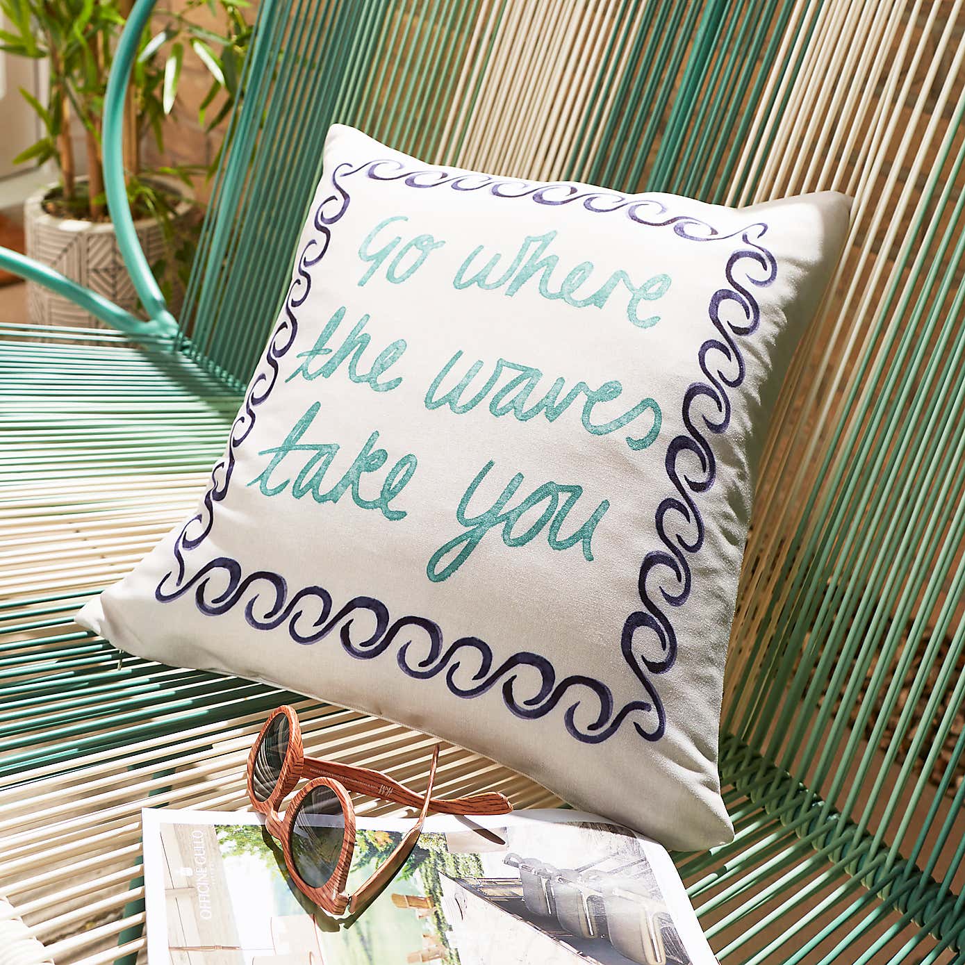 Pack of 3 Summer Breeze Outdoor Square Cushion Covers