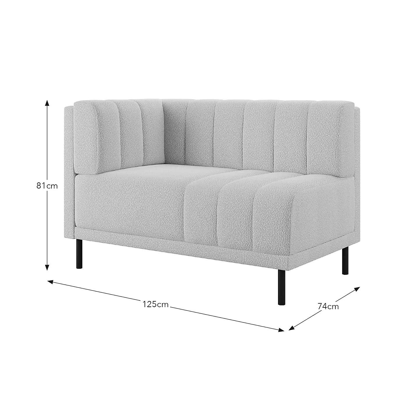 Amali Corner Dining Bench, Boucle
