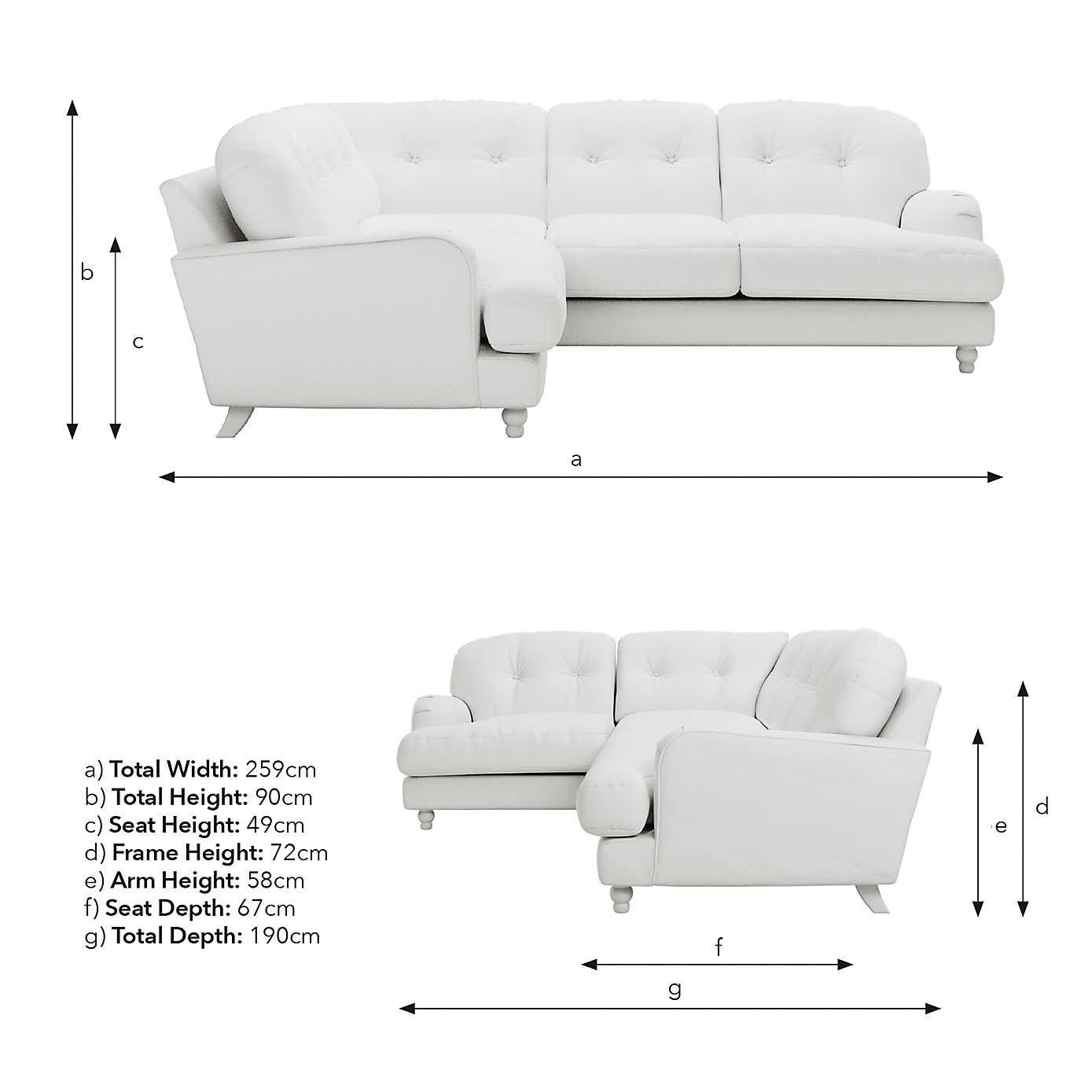 Martha Slub Faux Linen Full Corner Sofa