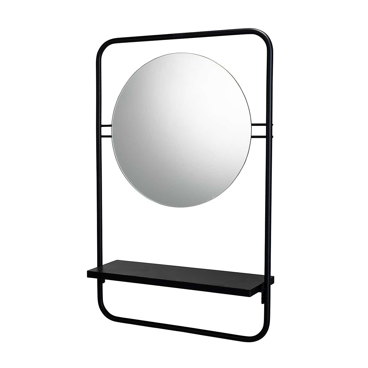Croydex Furzton Round Mirror with Shelf