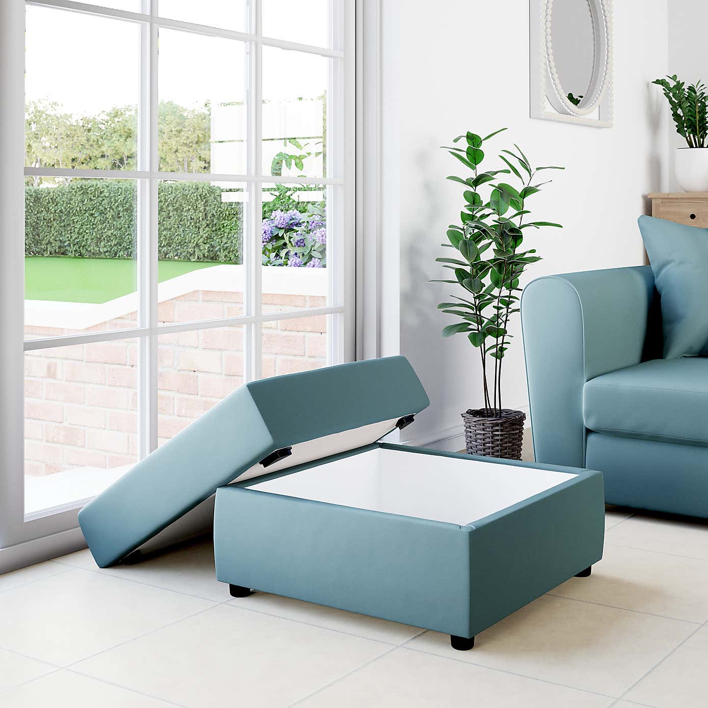 Square Opulent Velvet Storage Footstool