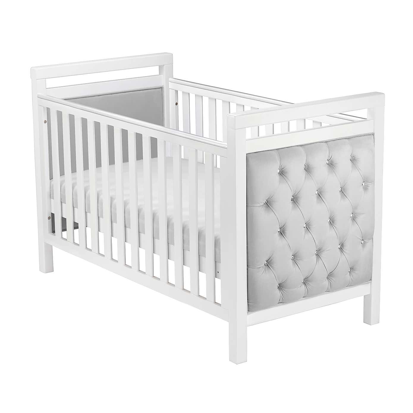 Babymore Velvet Deluxe Cot Bed, White