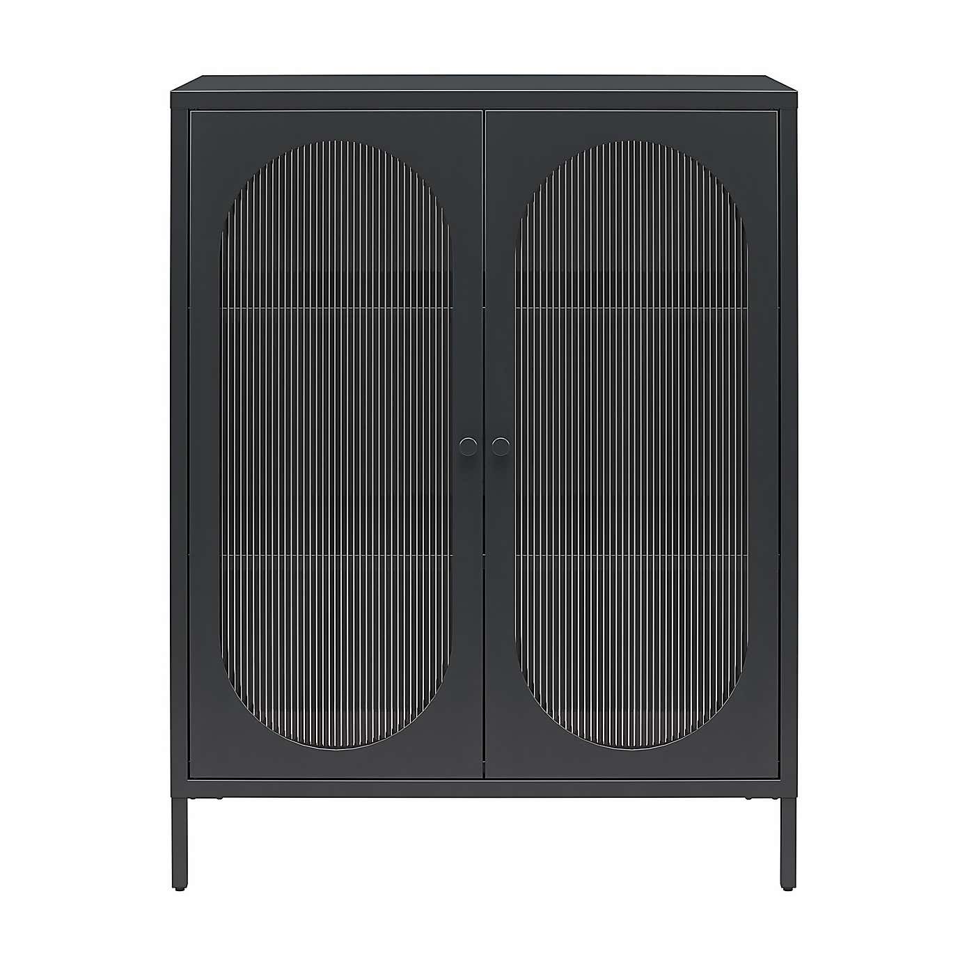 Luna Small Fluted Sideboard, Glass