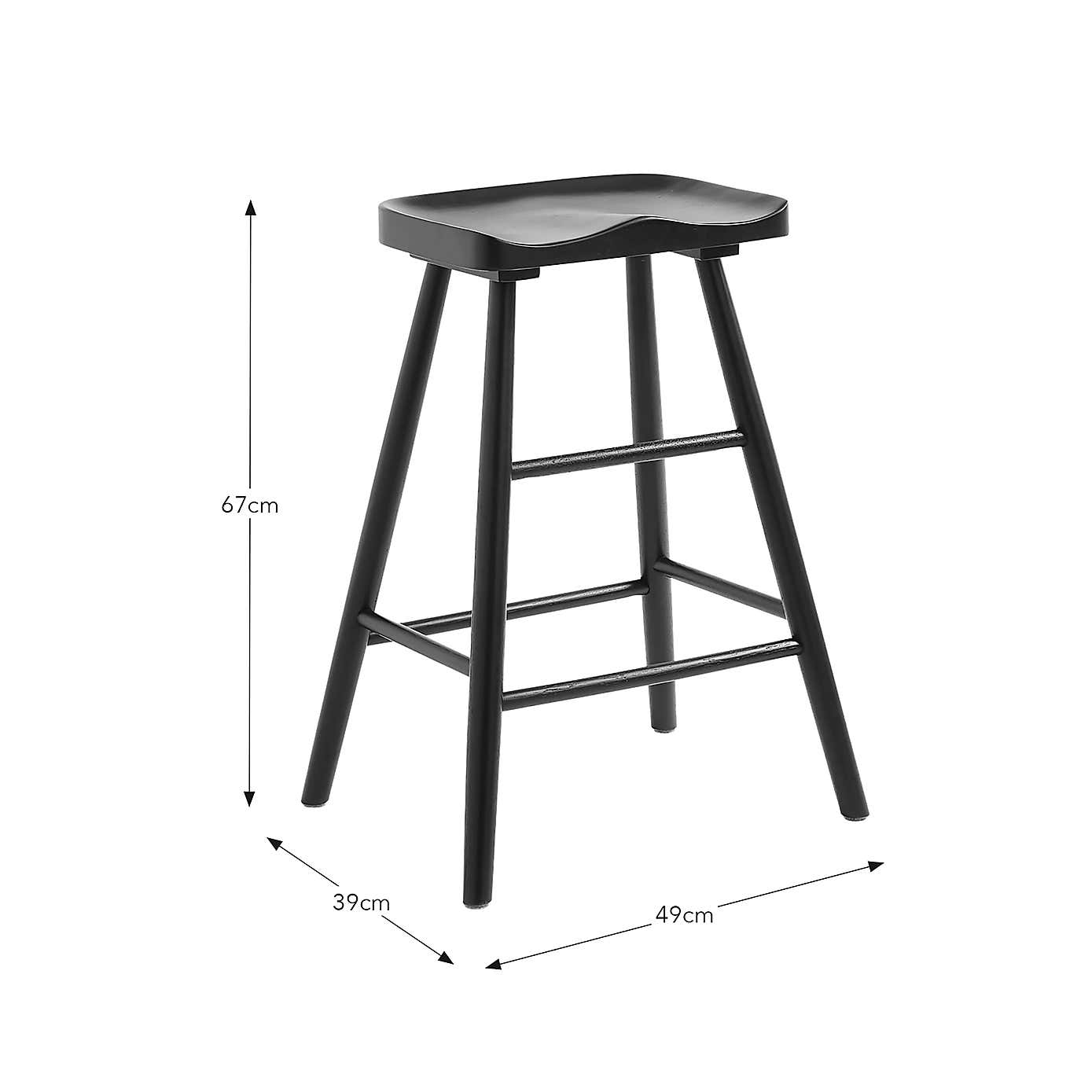 Loxwood Counter Height Bar Stool, Solid Oak