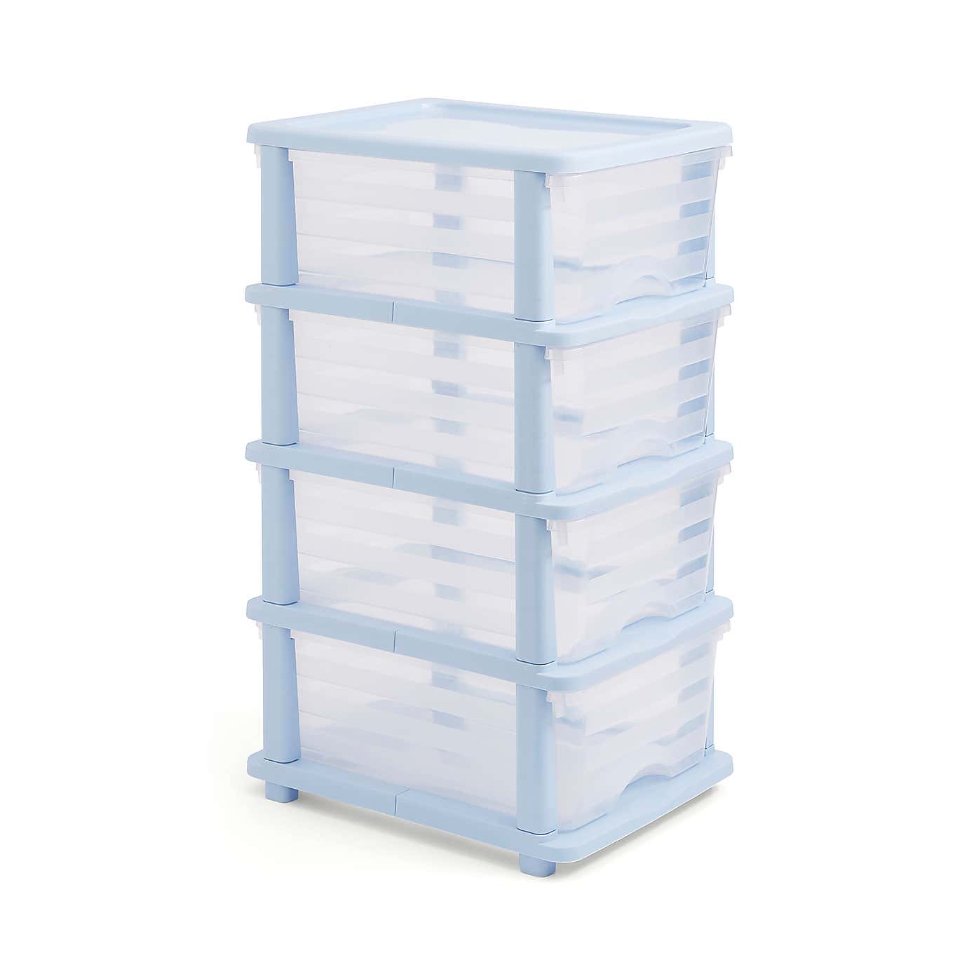 Plastic 4 Drawer Storage Tower Unit