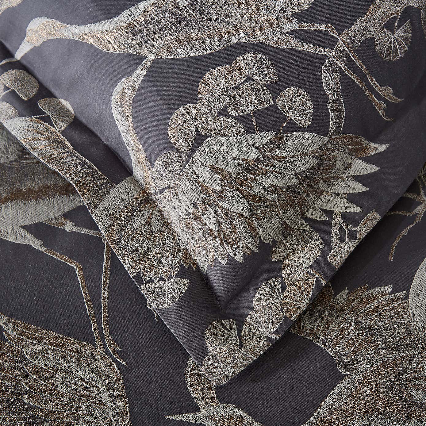 Dorma Gilded Crane 100% Cotton Duvet Cover & Pillowcase Set