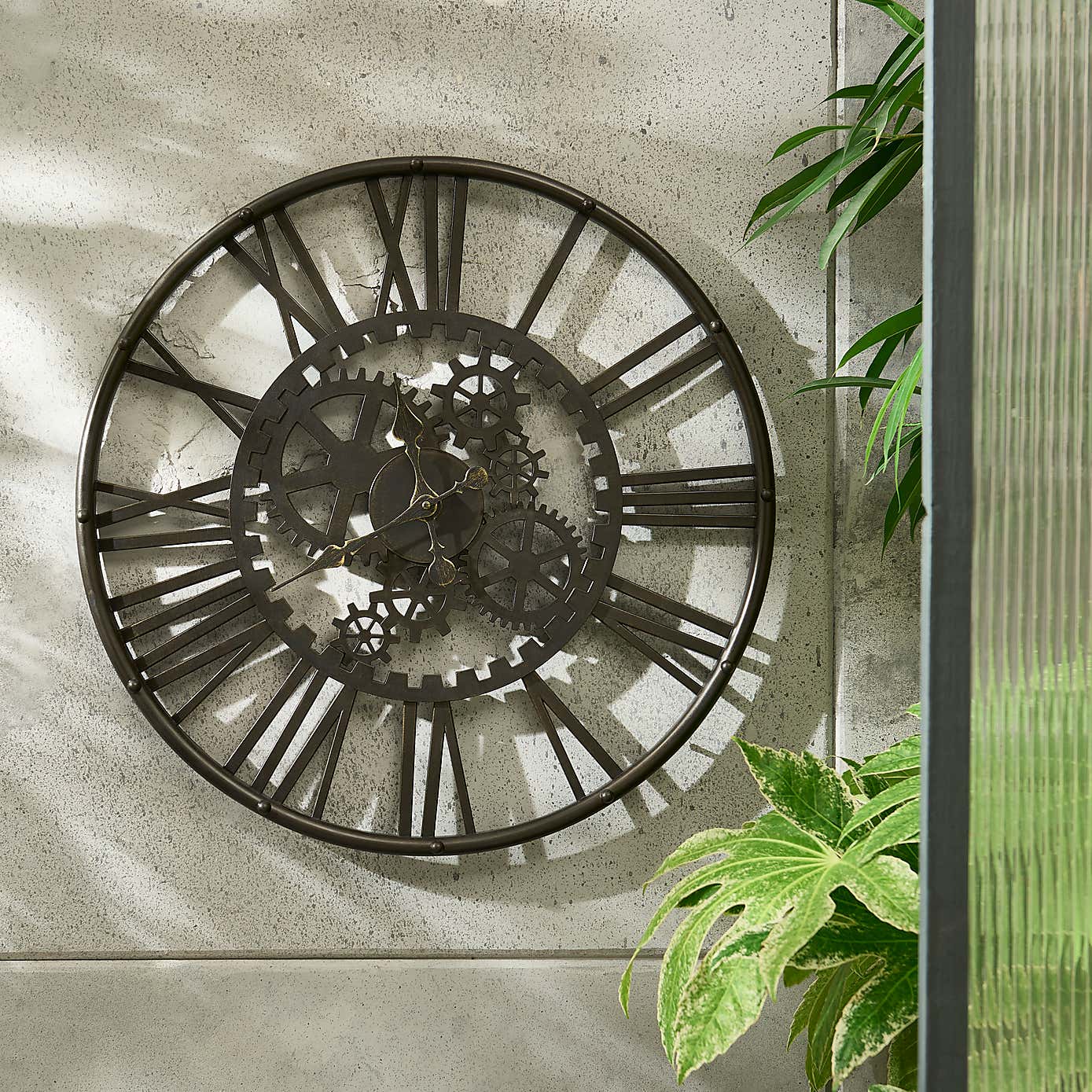 Indoor Outdoor Cogs Clock 60cm