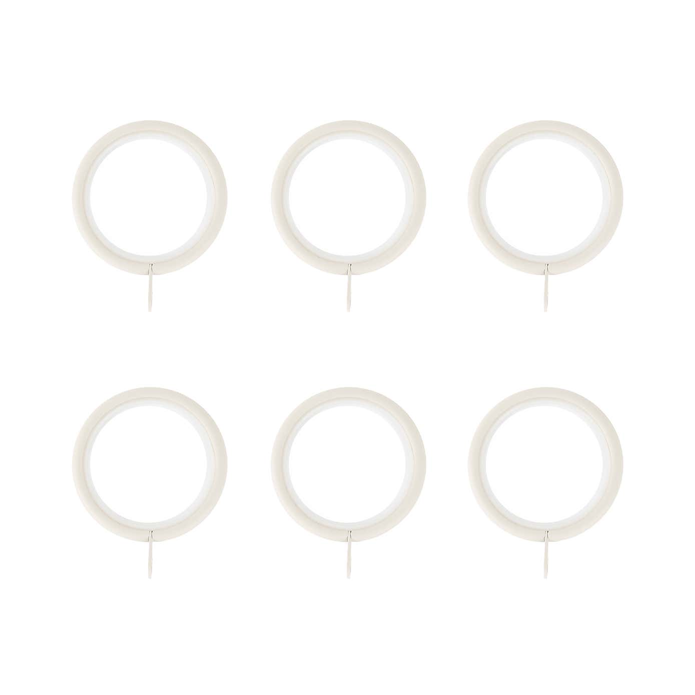 Pack of 6 28mm Lined Curtain Rings