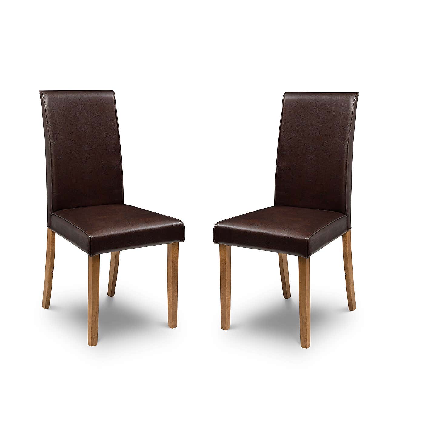 Hudson Set Of 2 Dining Chairs, Faux Leather