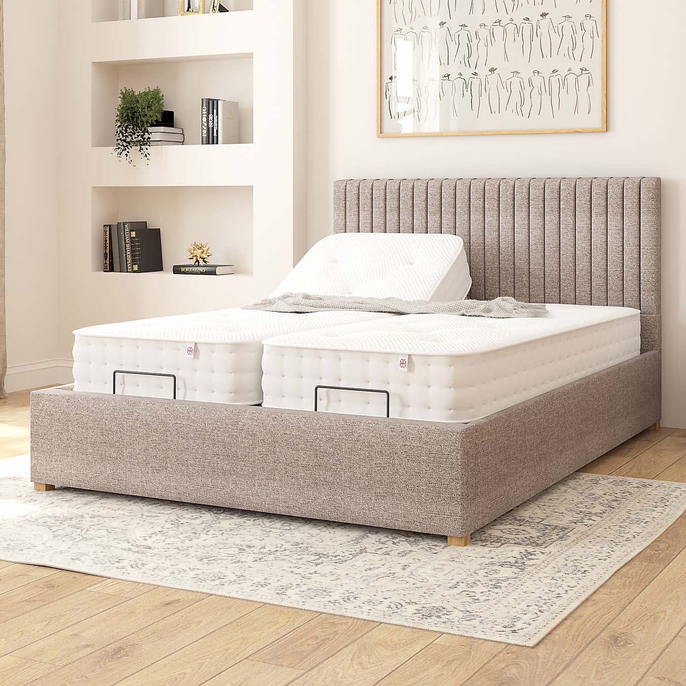 Grant Saxon Twill Adjustable Bed