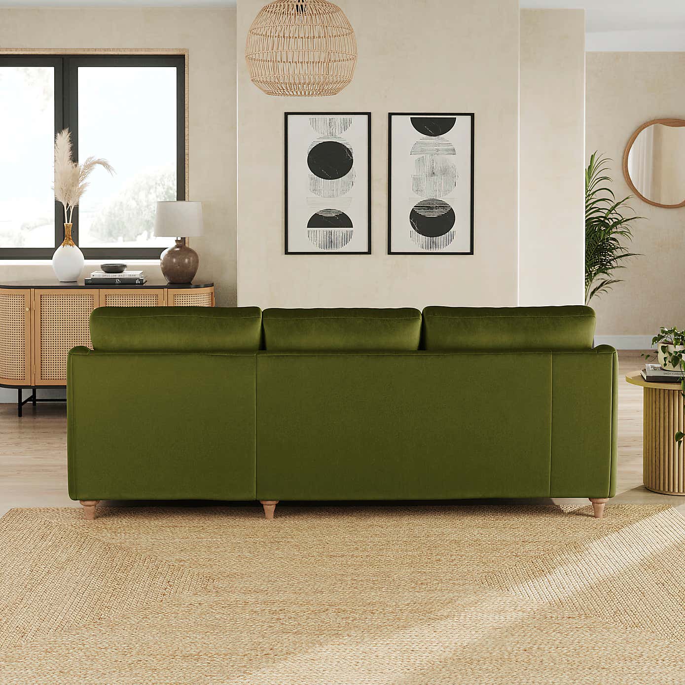 Hattie Matte Plush Velvet Corner Chaise Sofa