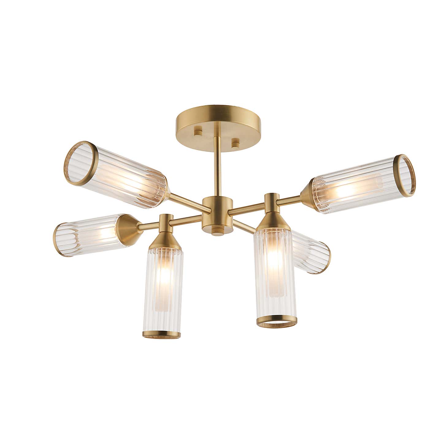 Vogue Bailey Art Deco 6 Light Semi Flush Ceiling Light