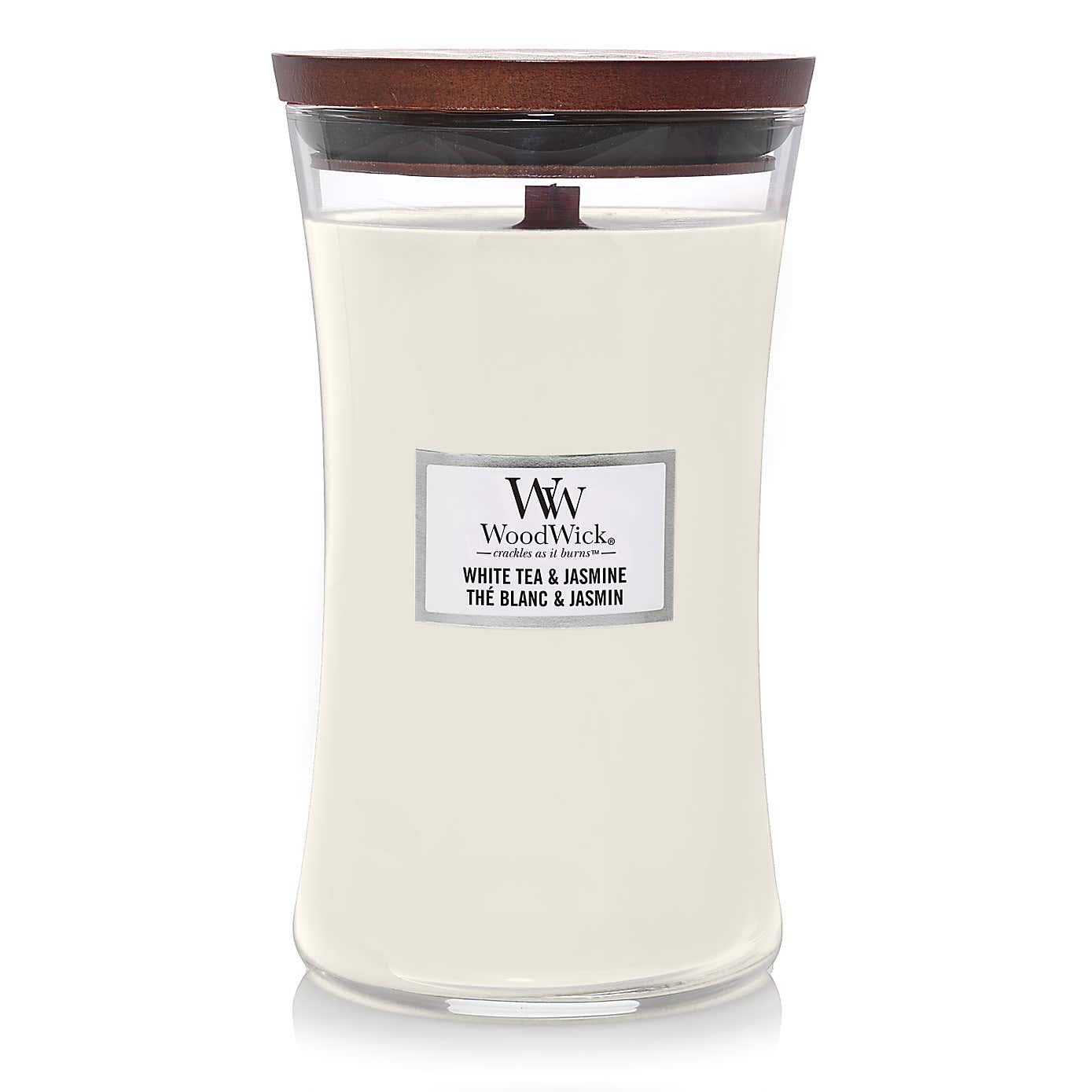 Woodwick White Tea & Jasmine Large Hourglass Candle