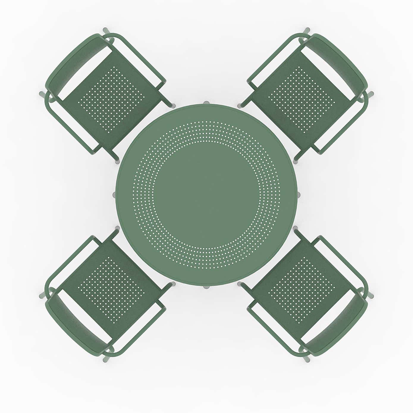 Porto 4 Seater Round Dining Set with Stacking Chairs