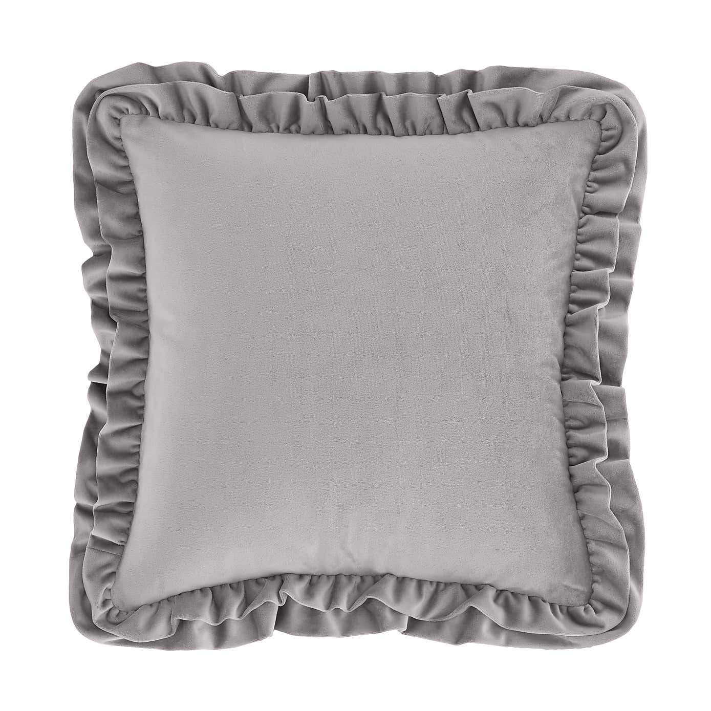 Catherine Lansfield So Soft Velvet Touch Double Frill Square Cushion