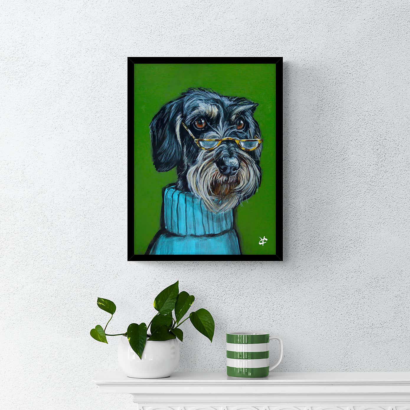 Basil the Schnauzer Framed Print